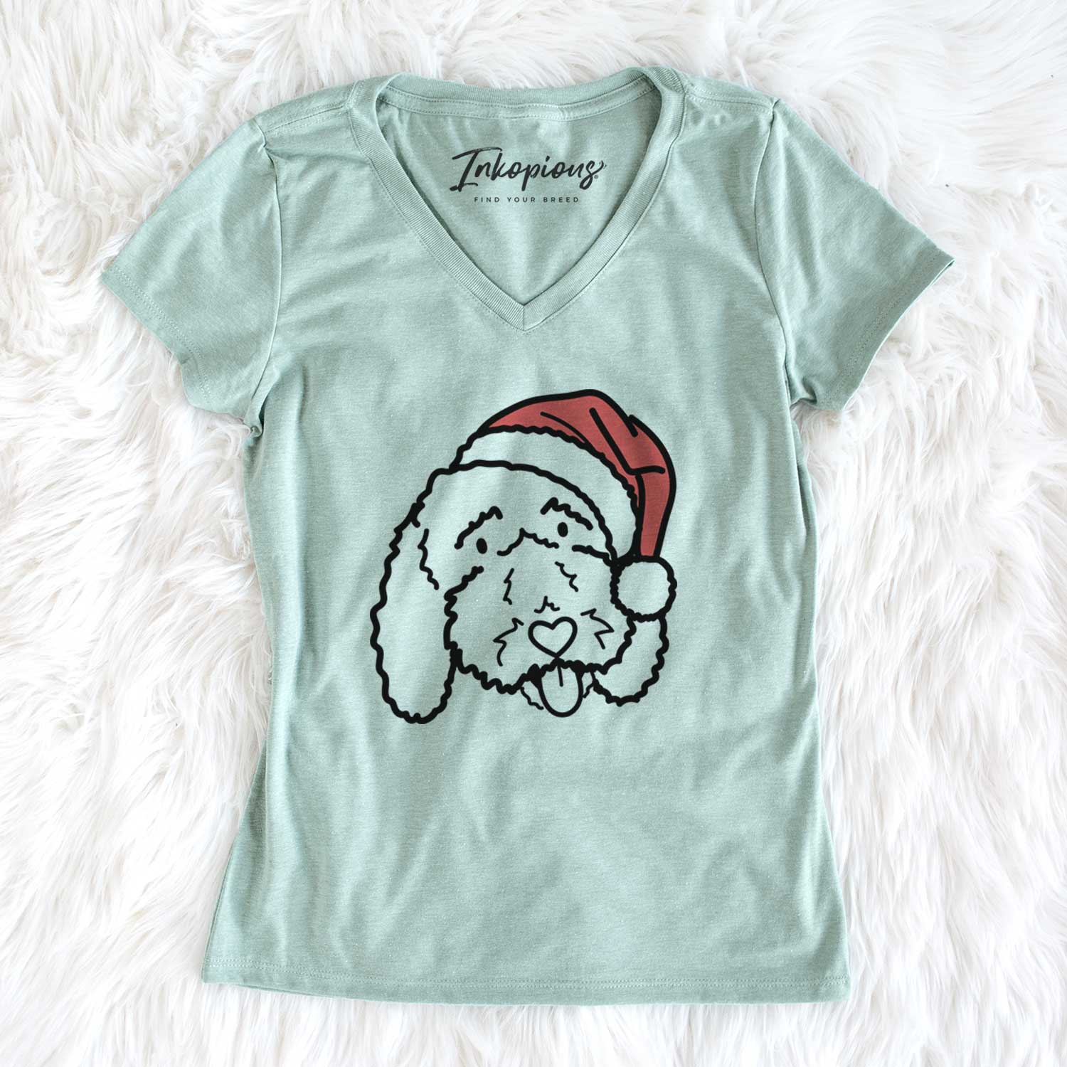 Jolly Bernedoodle - Ruby - Women's V-neck Shirt