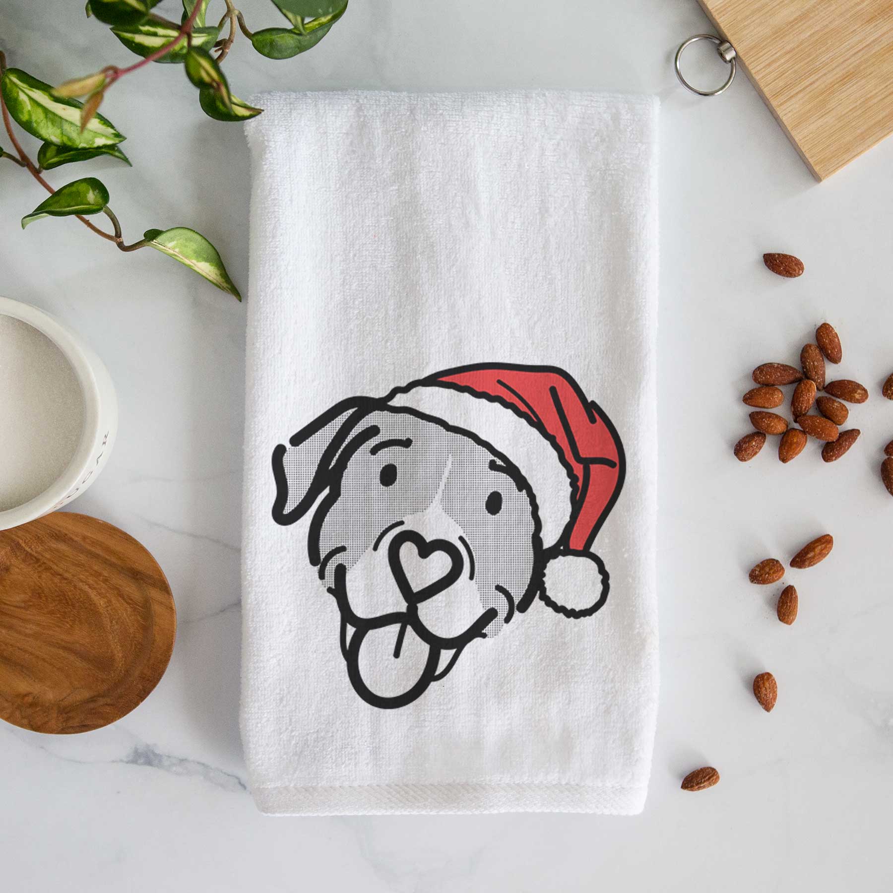 Jolly Pitbull Mix - Shadow - Decorative Hand Towel