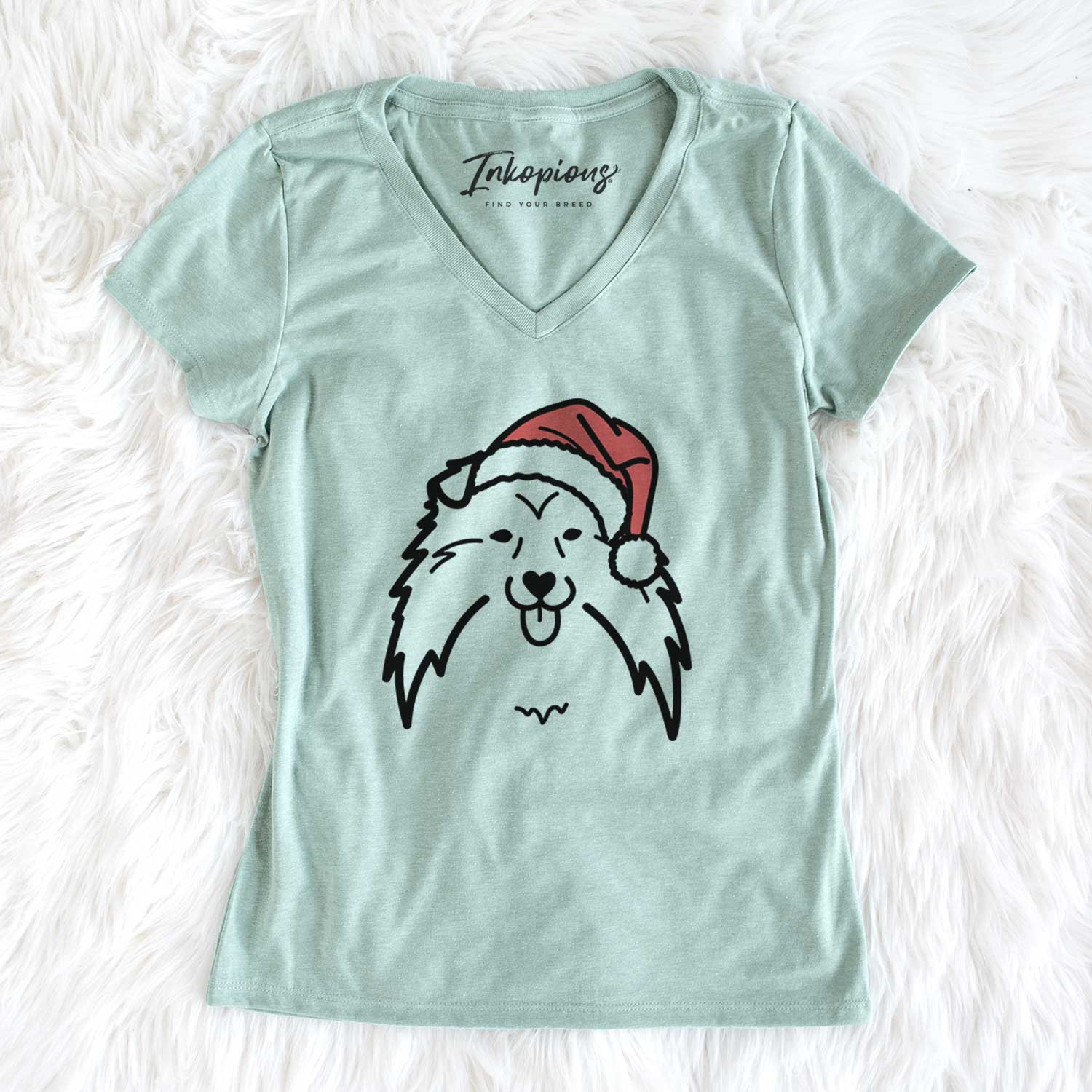 Jolly Shetland Sheepdog - Women's V-neck Shirt