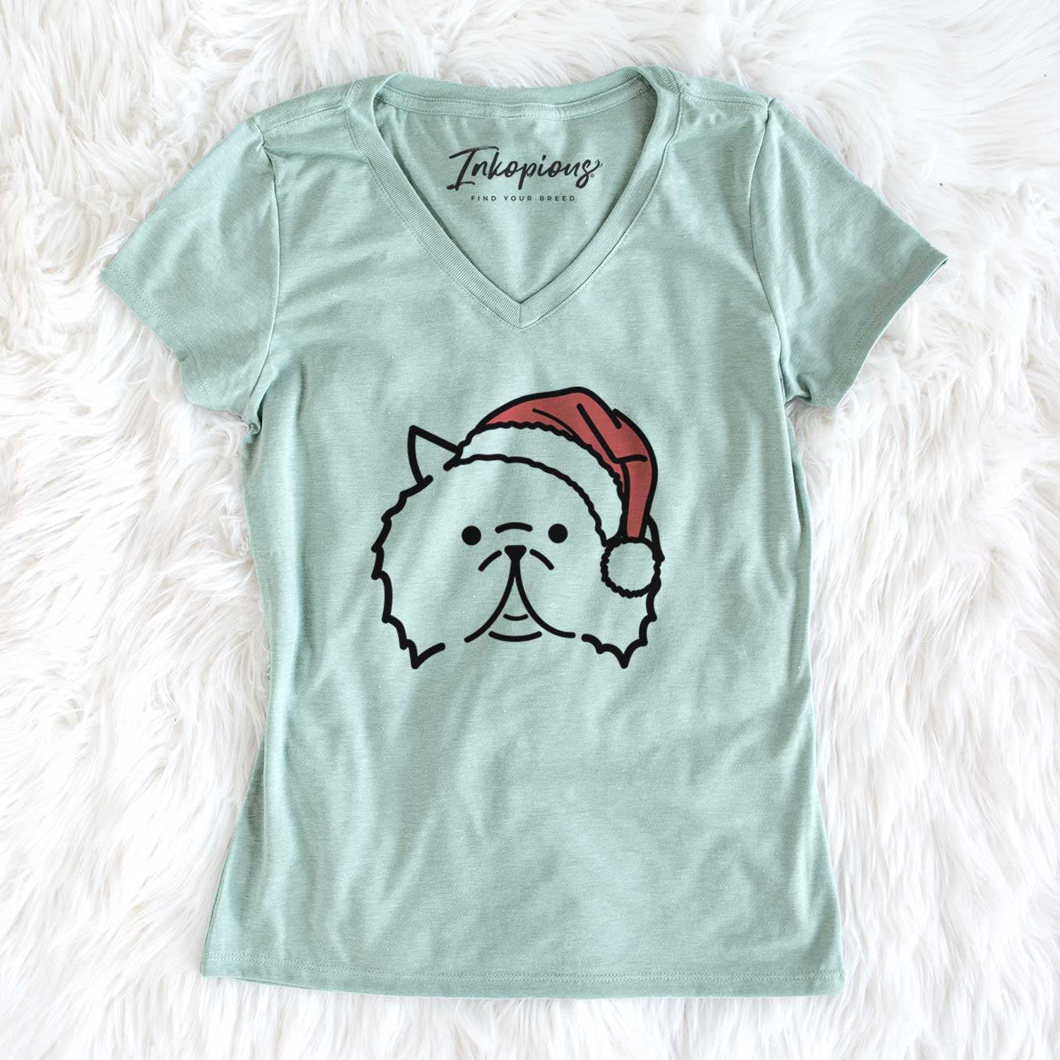 Jolly Persian Cat - Smoosh - Women's V-neck Shirt