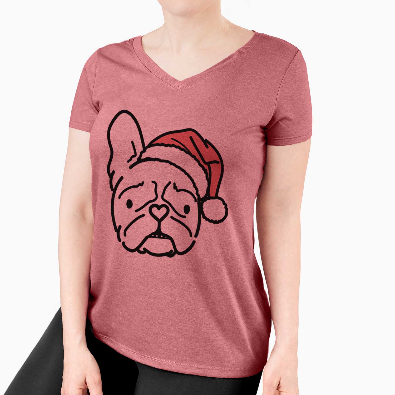 Jolly French Bulldog - Squishy - Women's V-neck Shirt