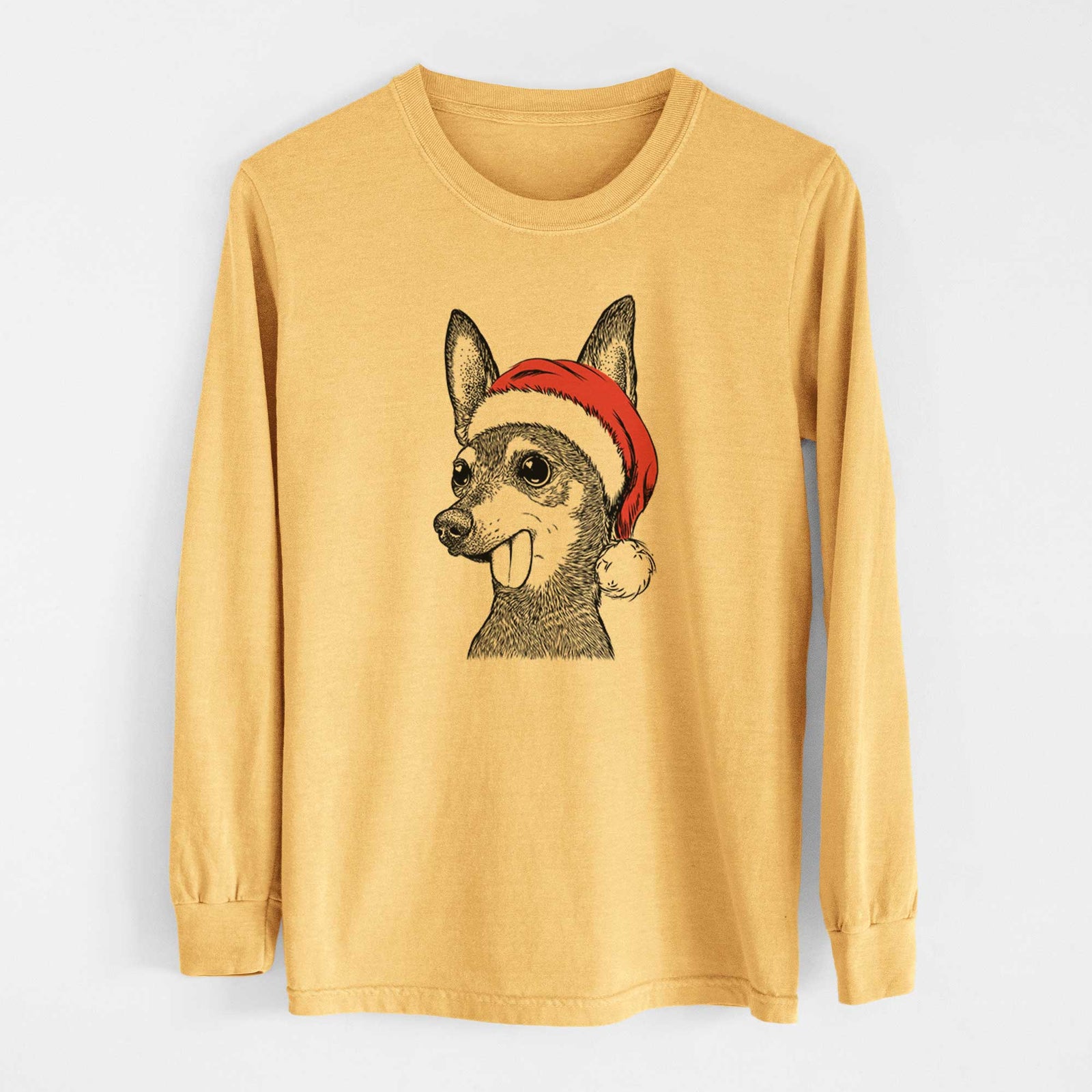 Santa Aaron the Chihuahua - Heavyweight 100% Cotton Long Sleeve