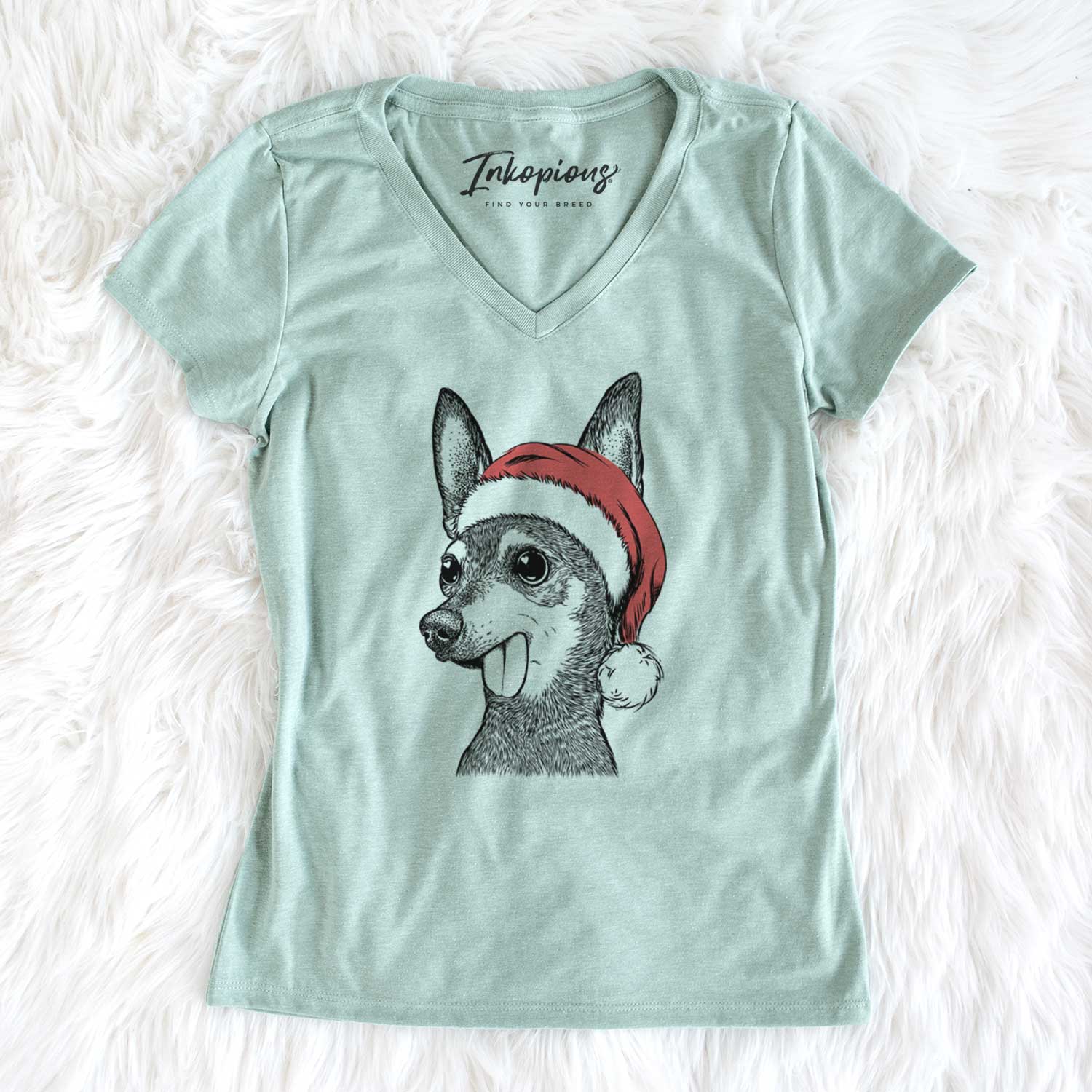 Santa Aaron the Chihuahua - Women's V-neck Shirt