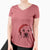 Santa Abby the Boxer Beagle Mix - Women's V-neck Shirt