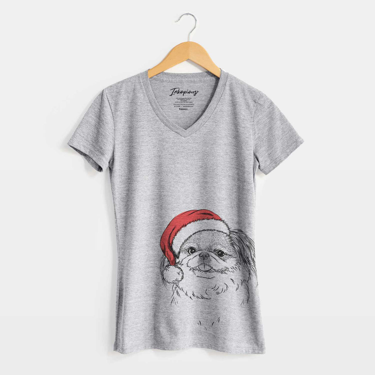 Santa Abra Bean the Pekingese - Women's V-neck Shirt
