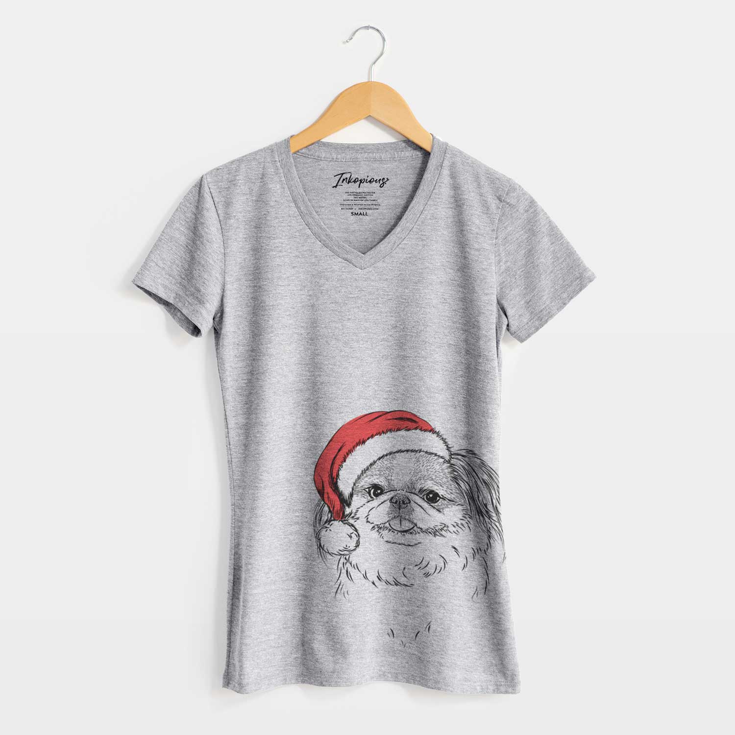 Santa Abra Bean the Pekingese - Women's V-neck Shirt