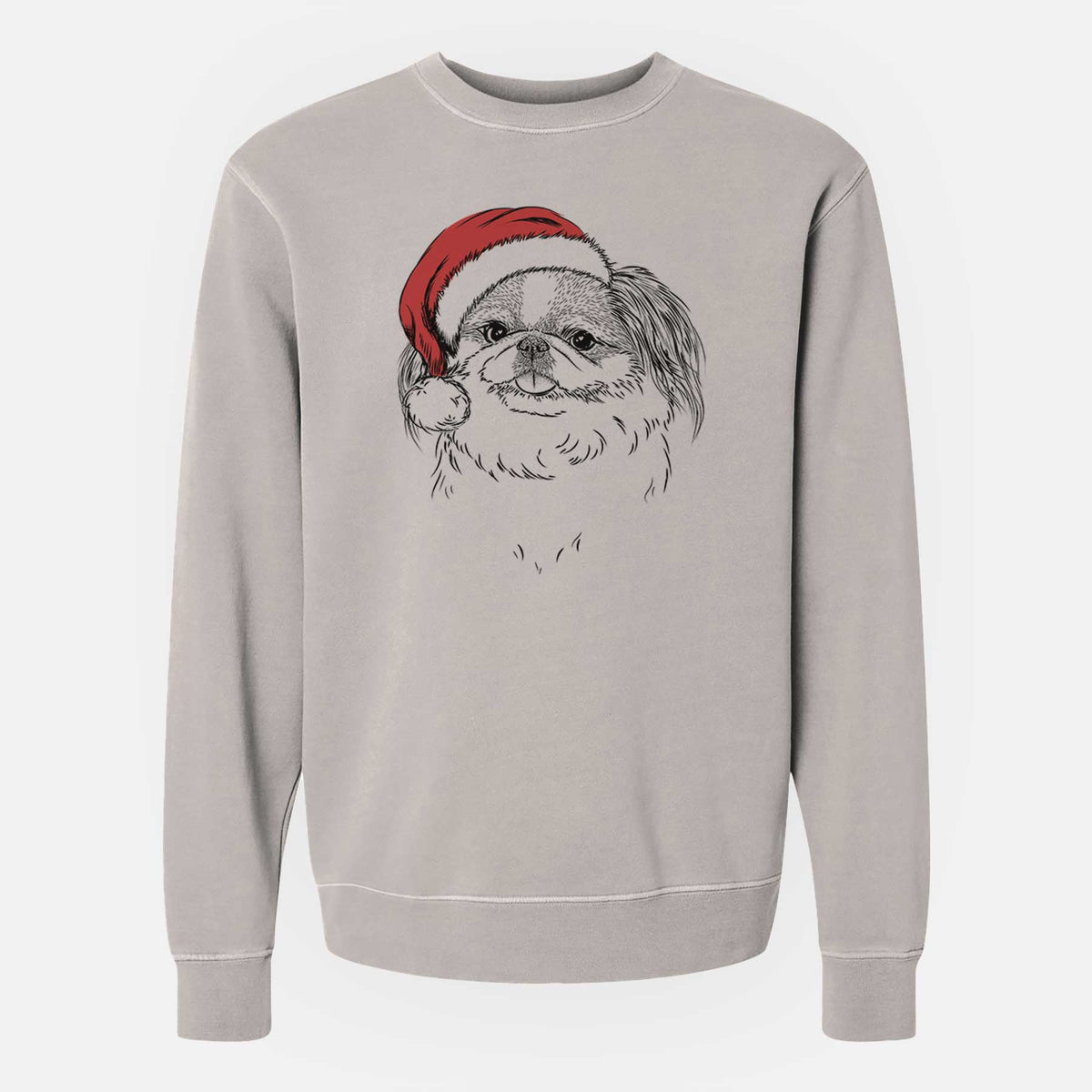 Santa Abra Bean the Pekingese - Unisex Pigment Dyed Crew Sweatshirt