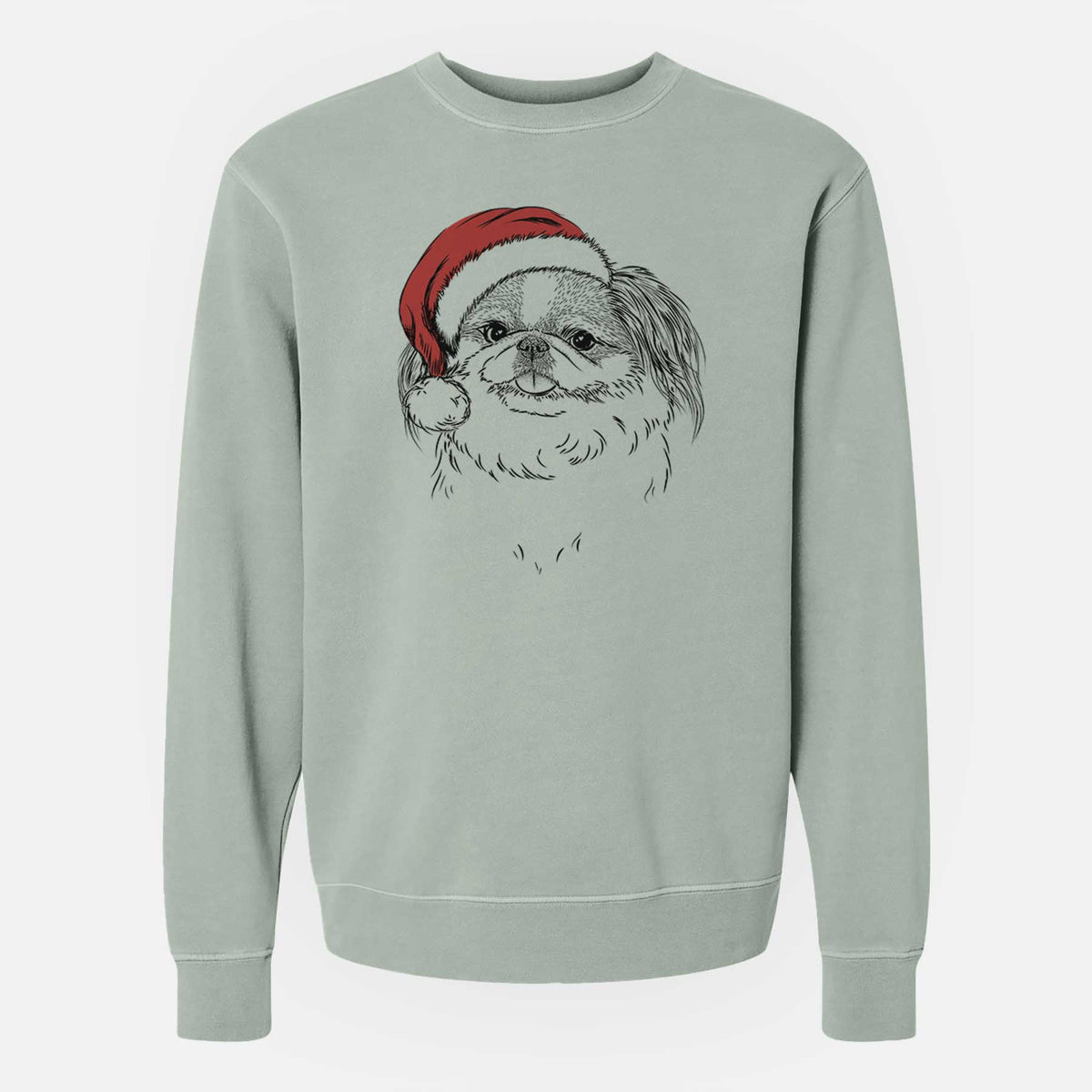 Santa Abra Bean the Pekingese - Unisex Pigment Dyed Crew Sweatshirt