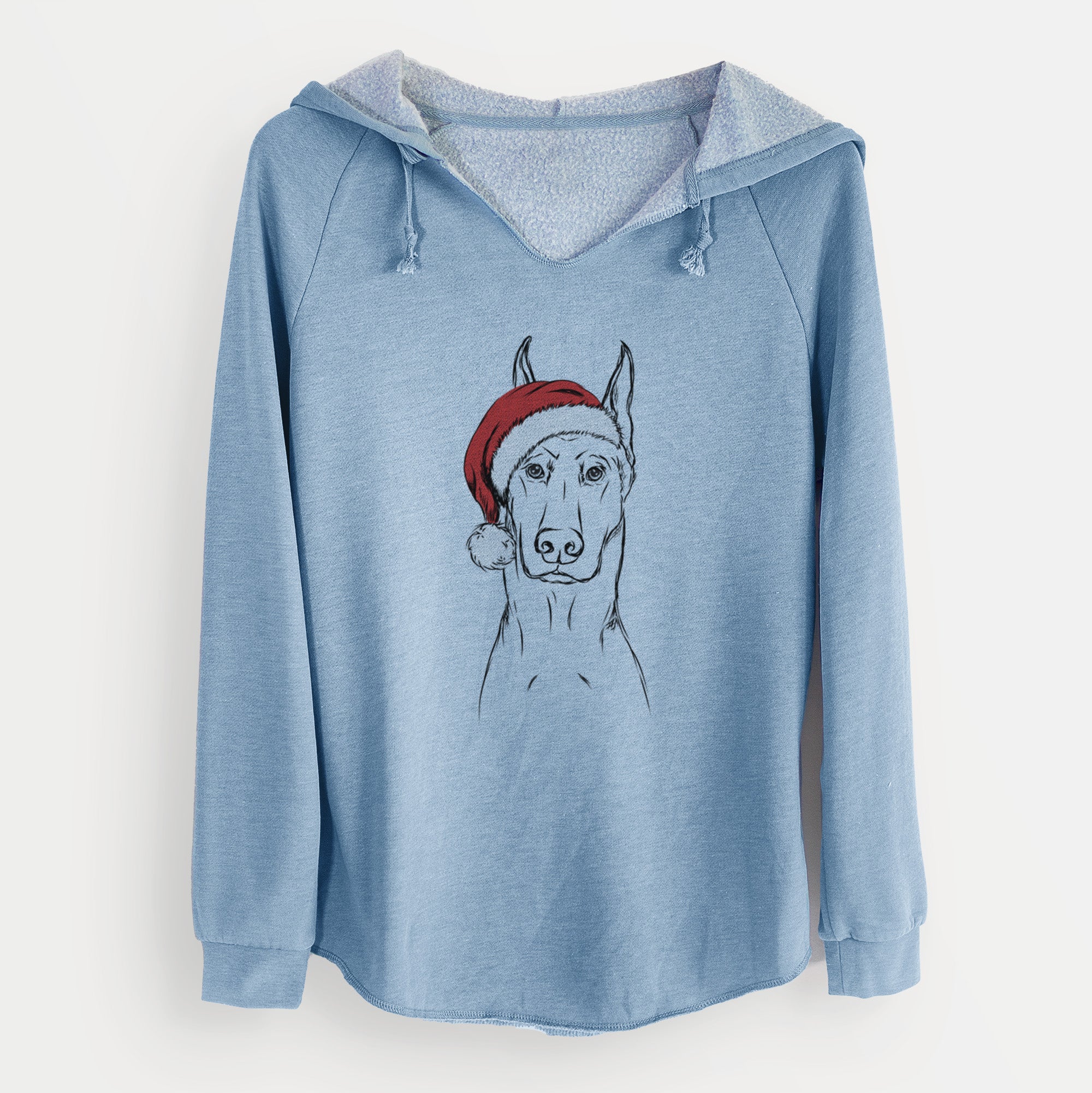 Santa Ace the Doberman Pinscher - Cali Wave Hooded Sweatshirt