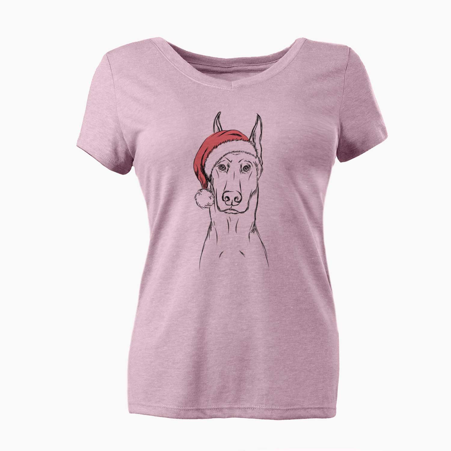 Santa Ace the Doberman Pinscher - Women's V-neck Shirt