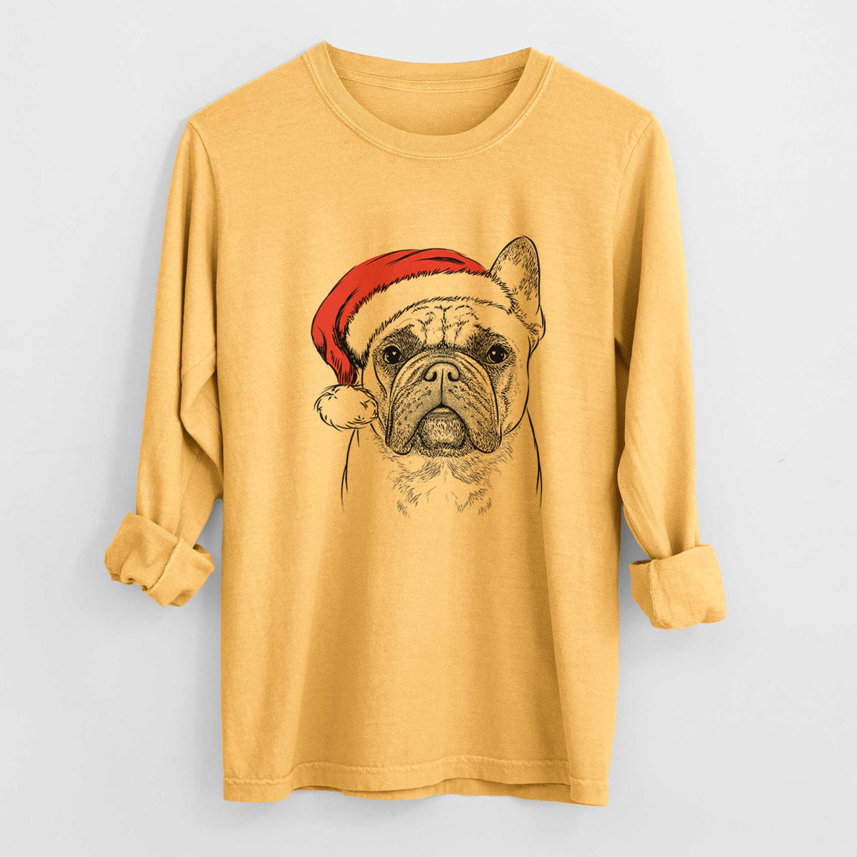 Santa Acelynn the French Bulldog - Heavyweight 100% Cotton Long Sleeve