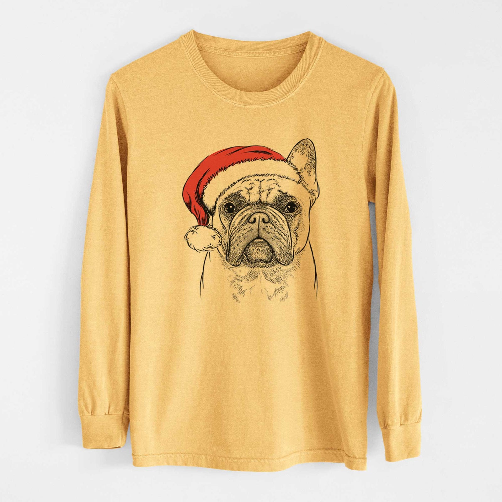 Santa Acelynn the French Bulldog - Heavyweight 100% Cotton Long Sleeve