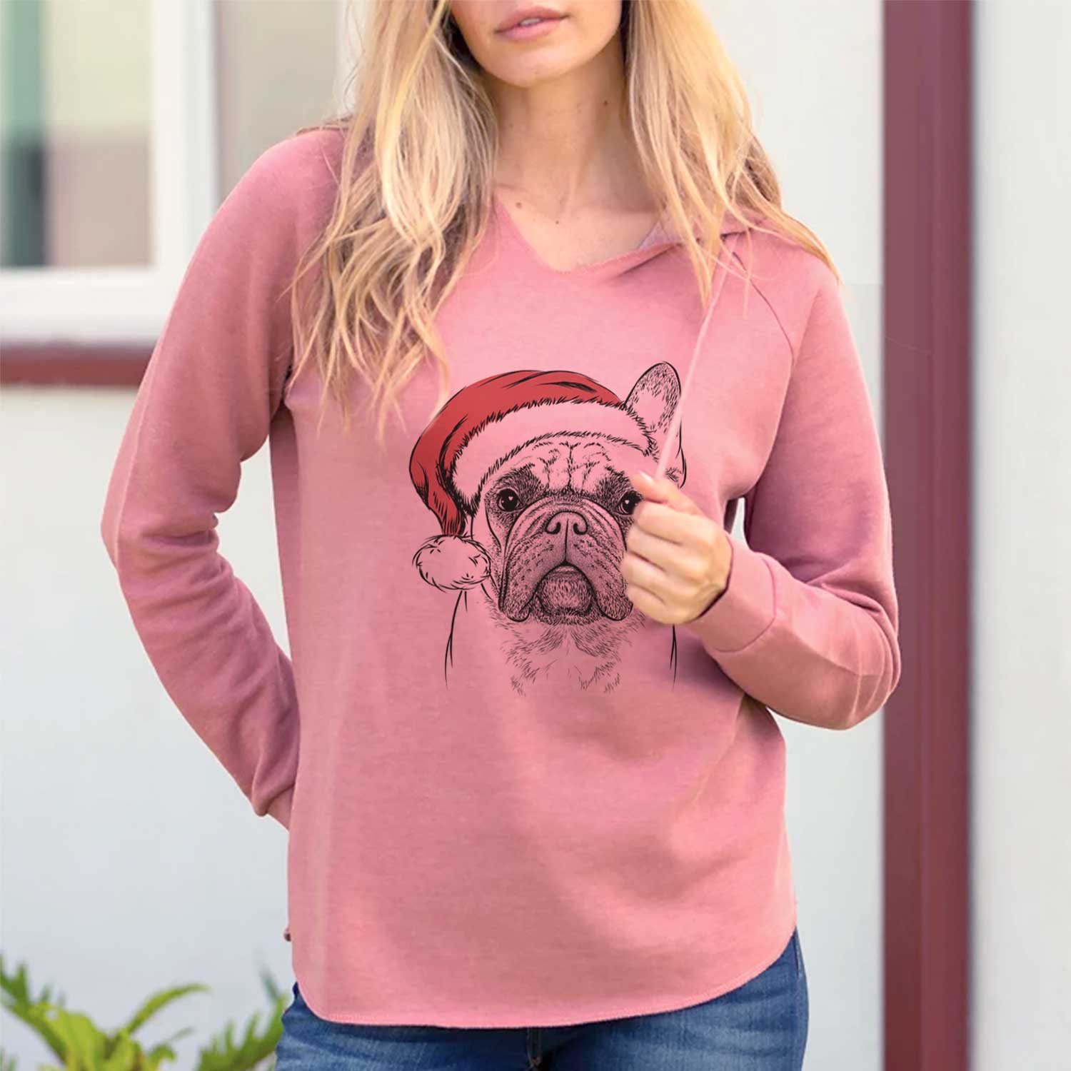 Santa Acelynn the French Bulldog - Cali Wave Hooded Sweatshirt