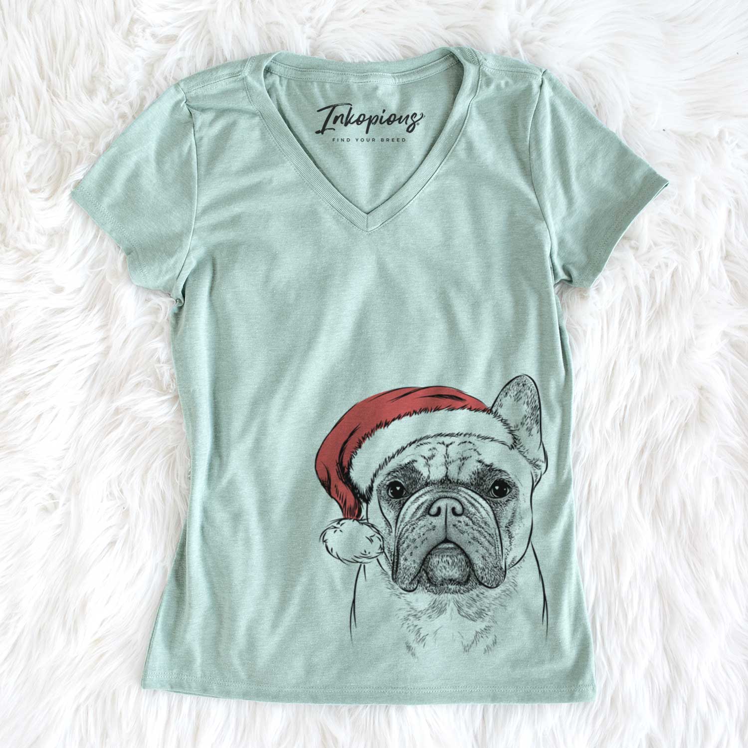 Acelynn the French Bulldog - Women's V-neck Shirt