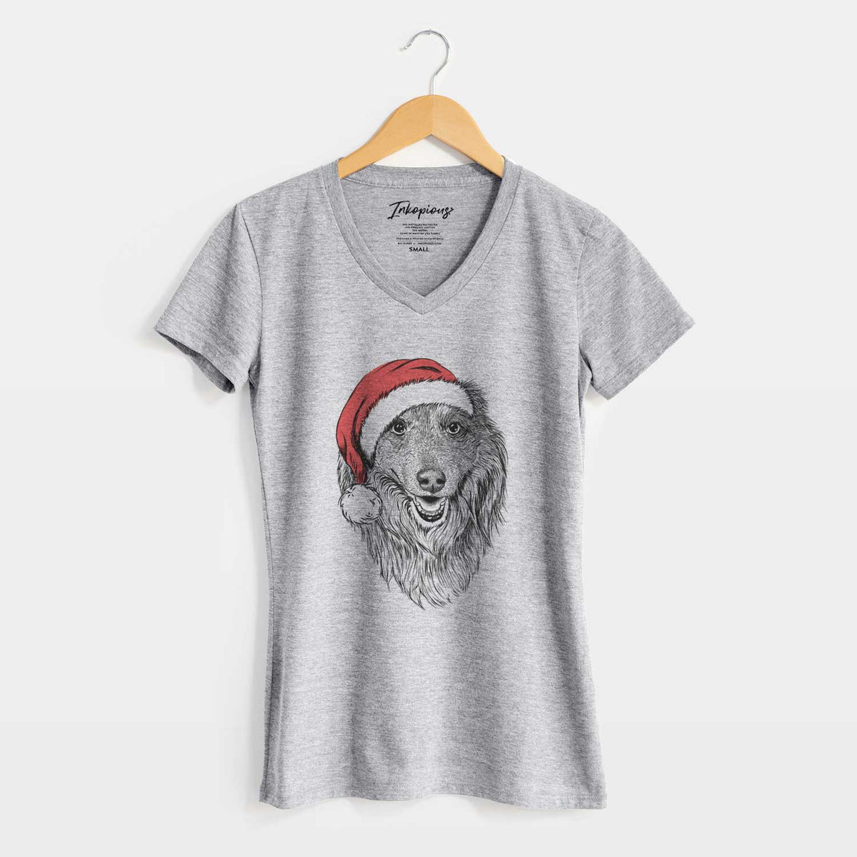 Santa Addie the Collie Mix - Women's V-neck Shirt