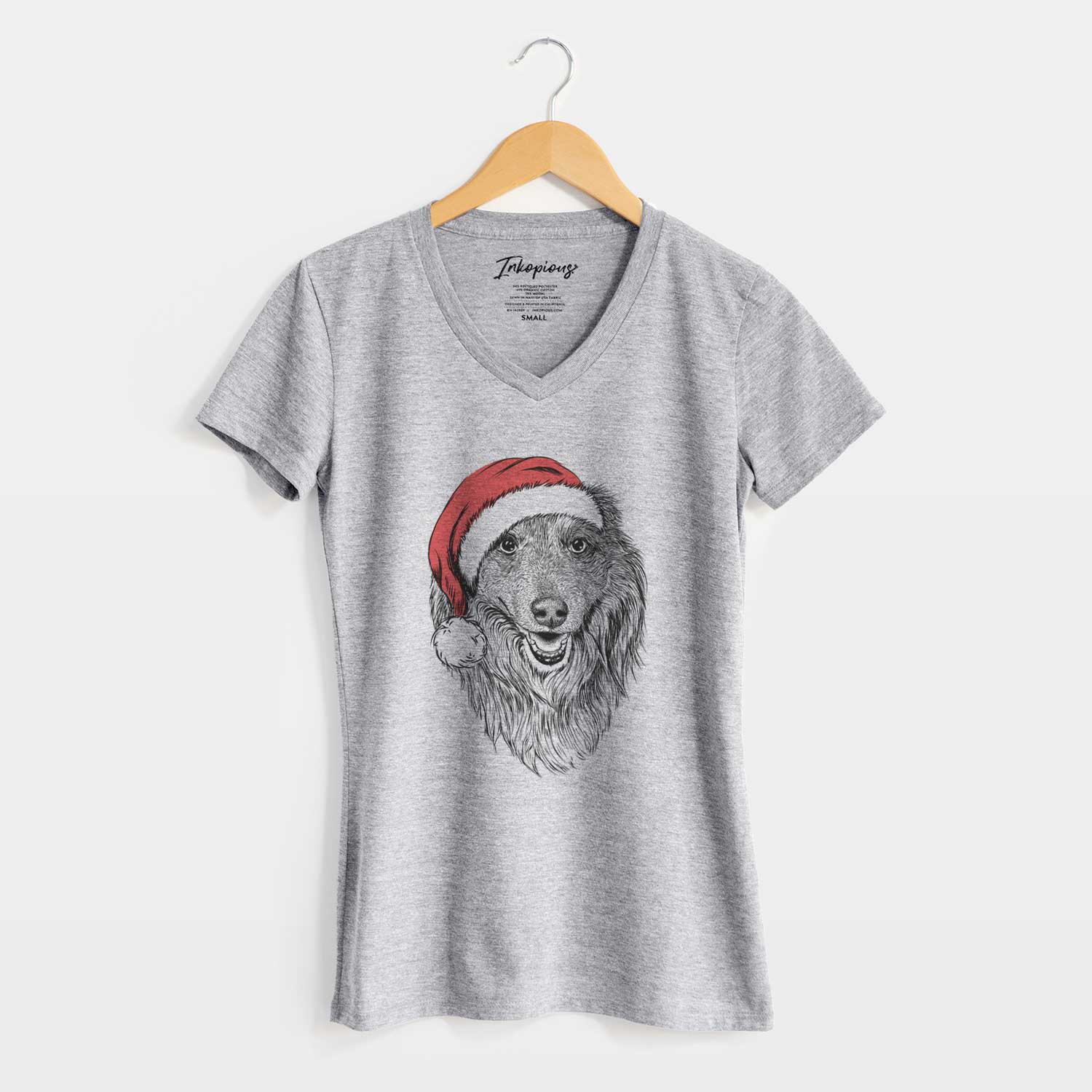 Santa Addie the Collie Mix - Women's V-neck Shirt