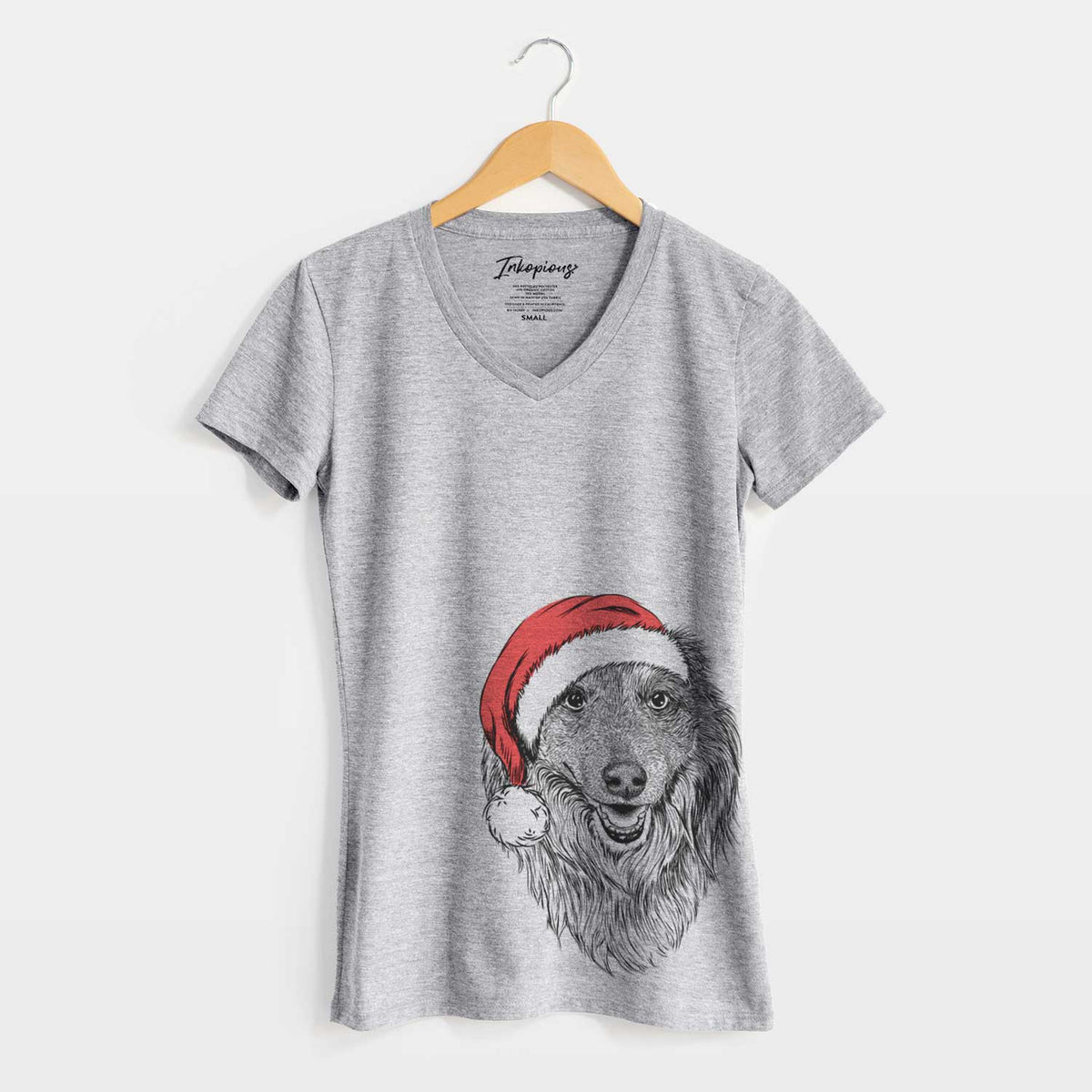 Santa Addie the Collie Mix - Women's V-neck Shirt