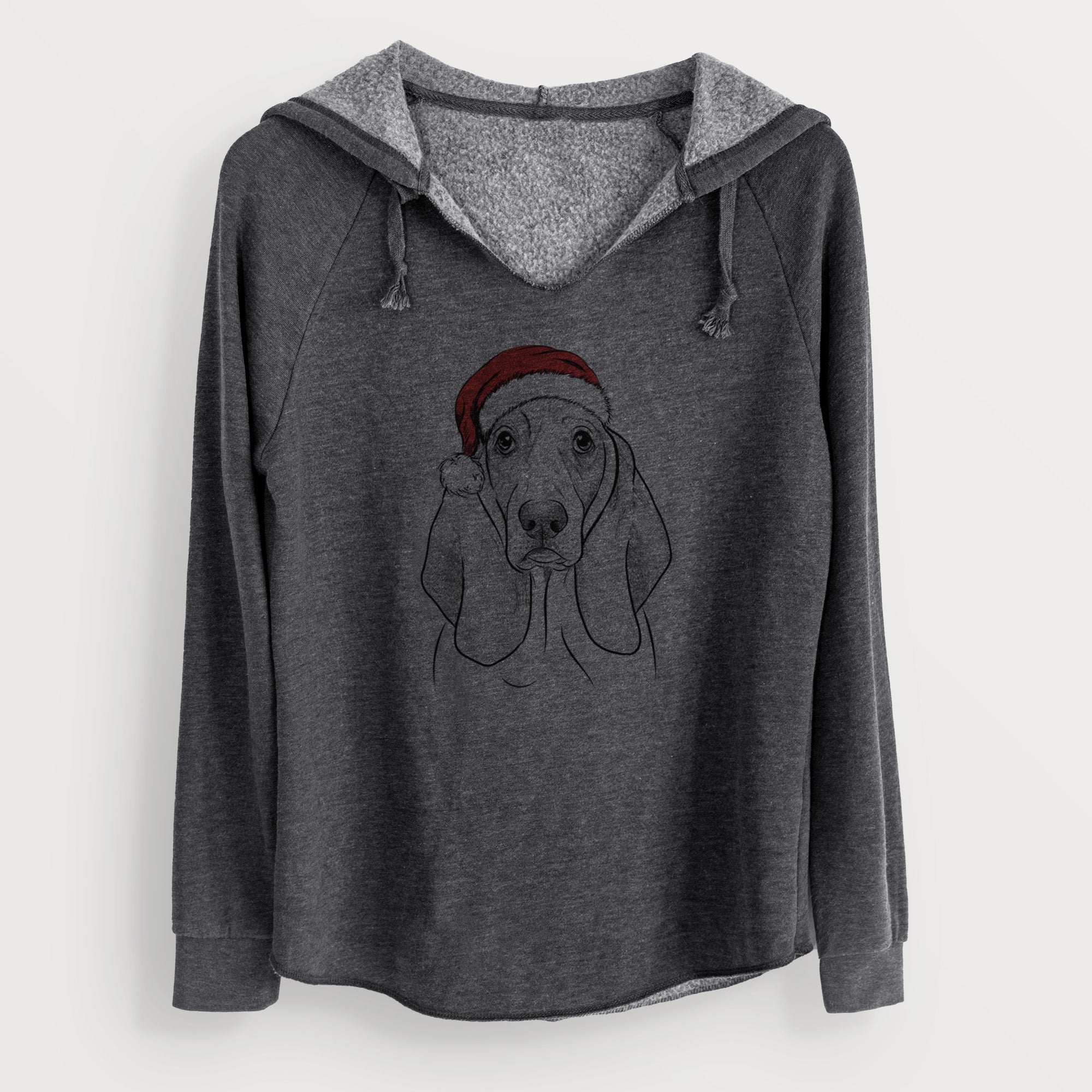Santa Addison the Basset Hound - Cali Wave Hooded Sweatshirt