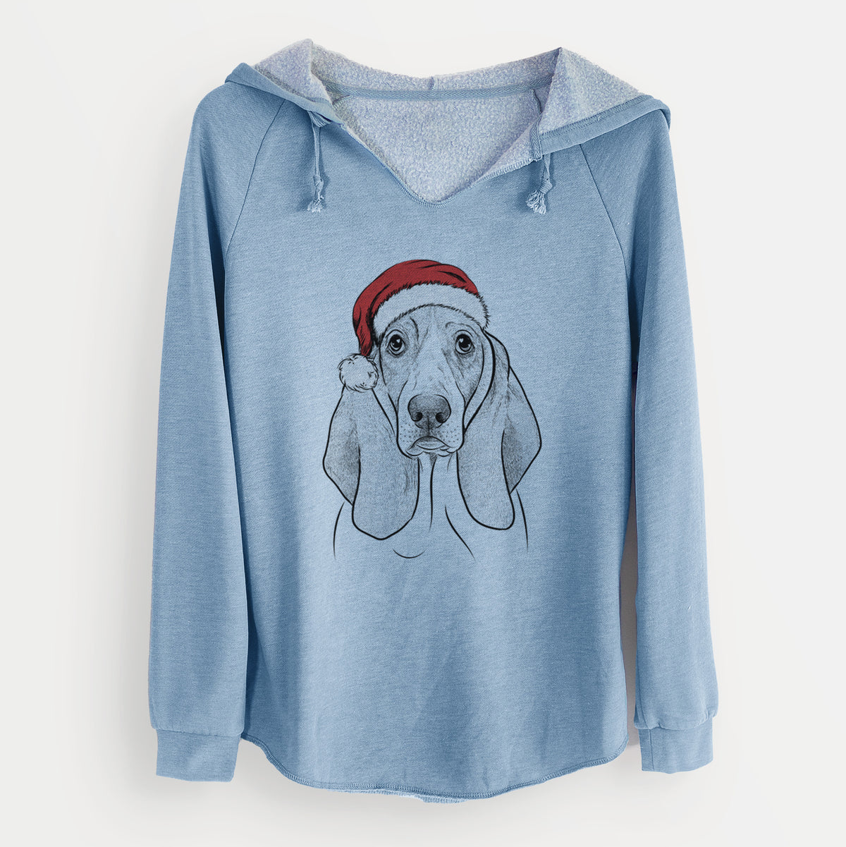 Santa Addison the Basset Hound - Cali Wave Hooded Sweatshirt