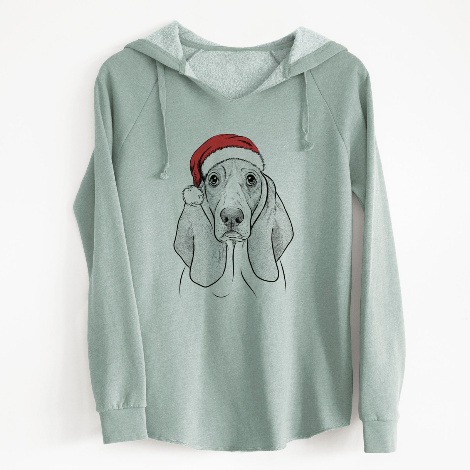 Santa Addison the Basset Hound - Cali Wave Hooded Sweatshirt