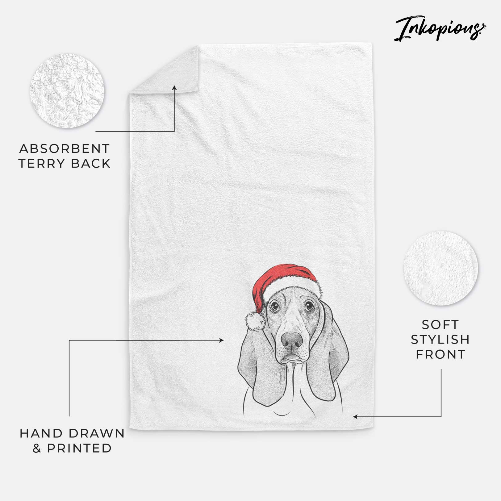 Addison the Basset Hound Decorative Hand Towel