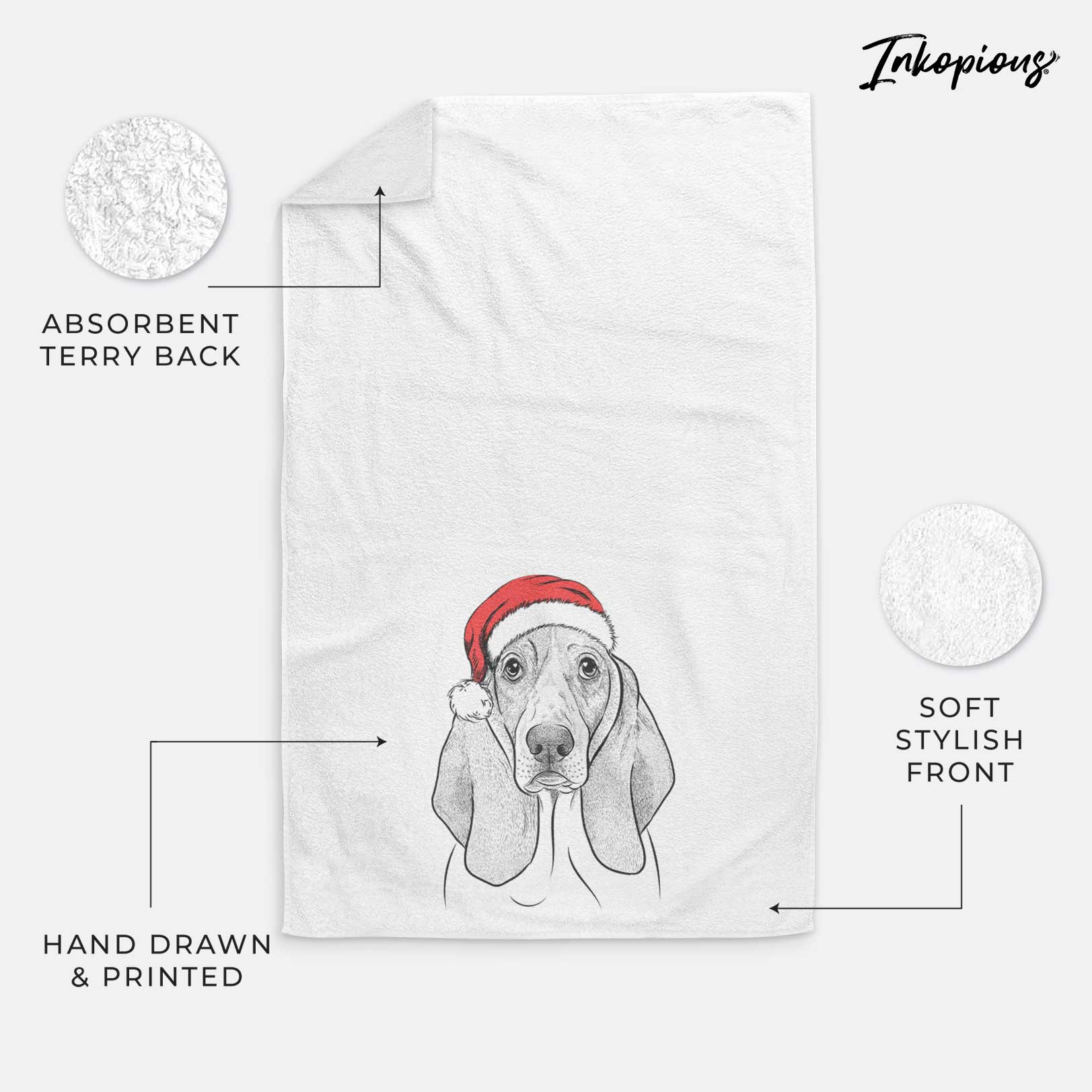 Addison the Basset Hound Decorative Hand Towel