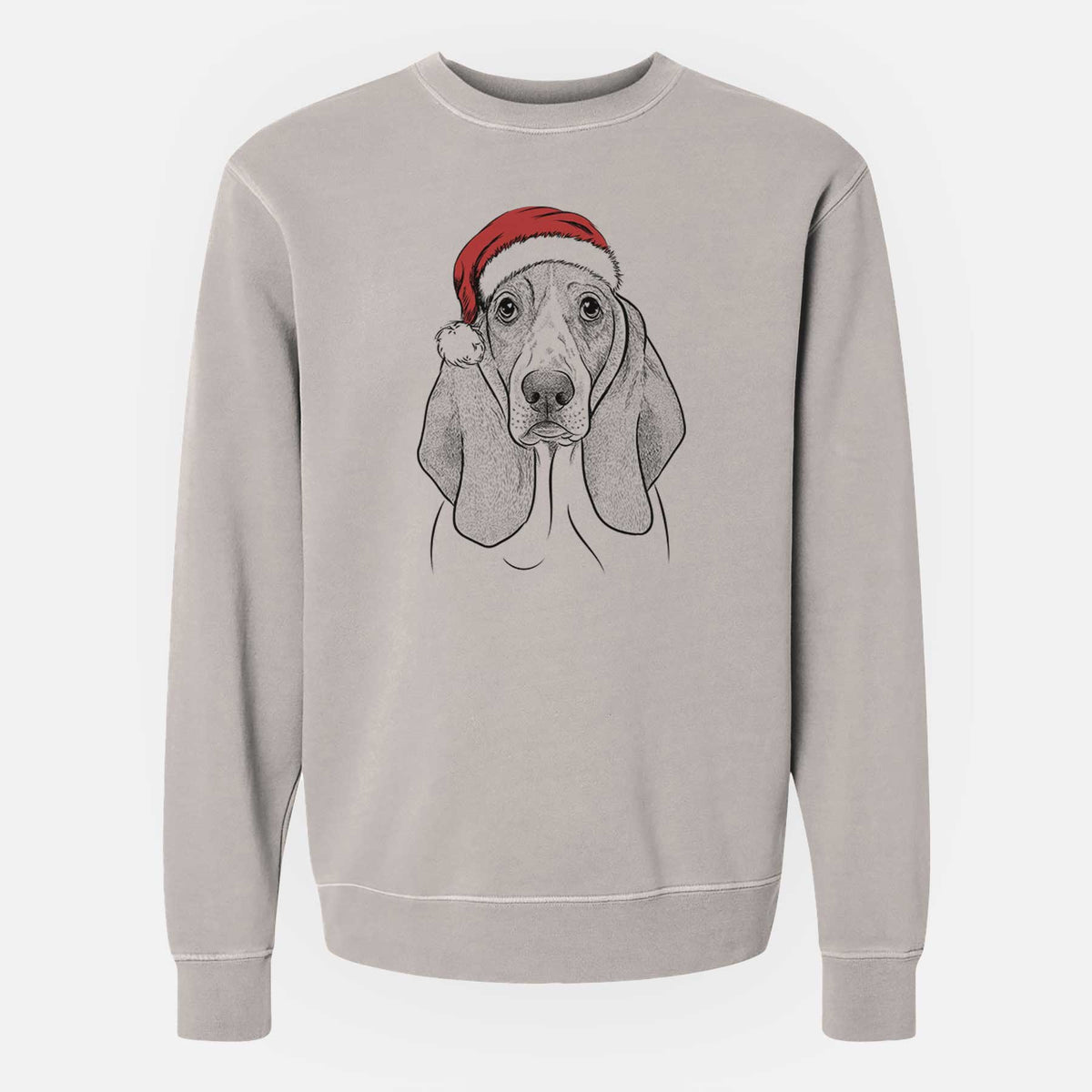Santa Addison the Basset Hound - Unisex Pigment Dyed Crew Sweatshirt