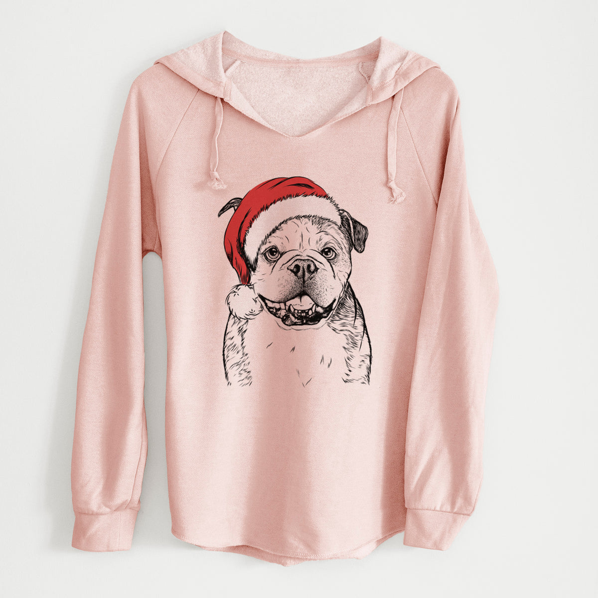 Santa Agatha the Boston Bulldog - Cali Wave Hooded Sweatshirt