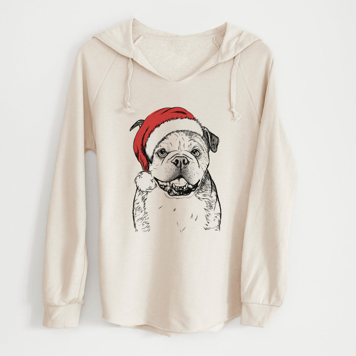 Santa Agatha the Boston Bulldog - Cali Wave Hooded Sweatshirt