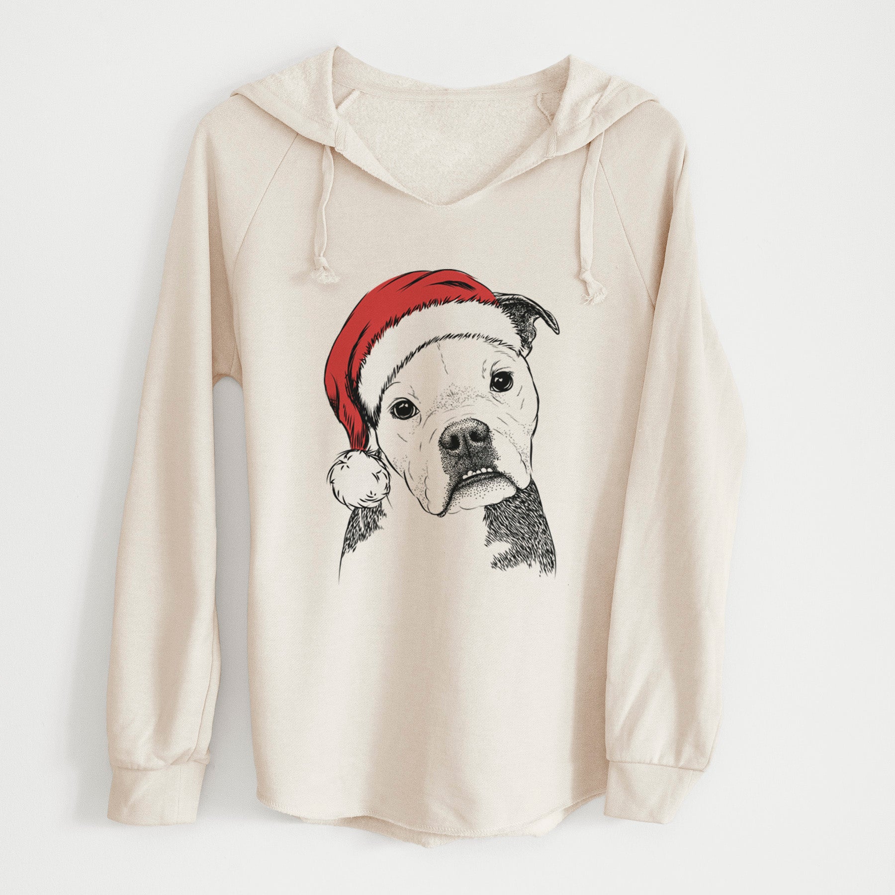 Santa Aggy the Olde English Bulldogge - Cali Wave Hooded Sweatshirt