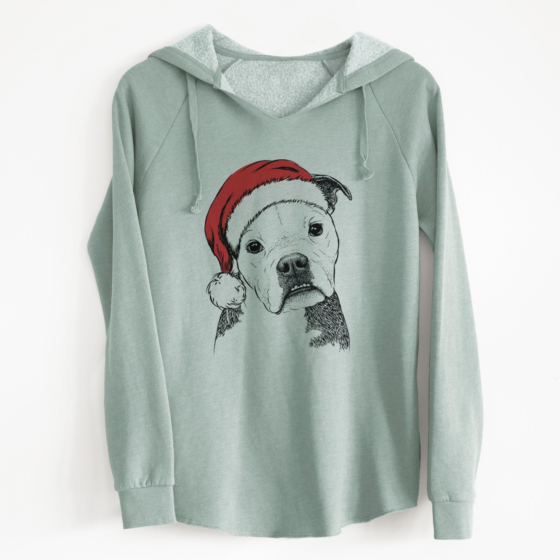 Santa Aggy the Olde English Bulldogge - Cali Wave Hooded Sweatshirt