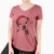 Santa Aggy the Olde English Bulldogge - Women's V-neck Shirt