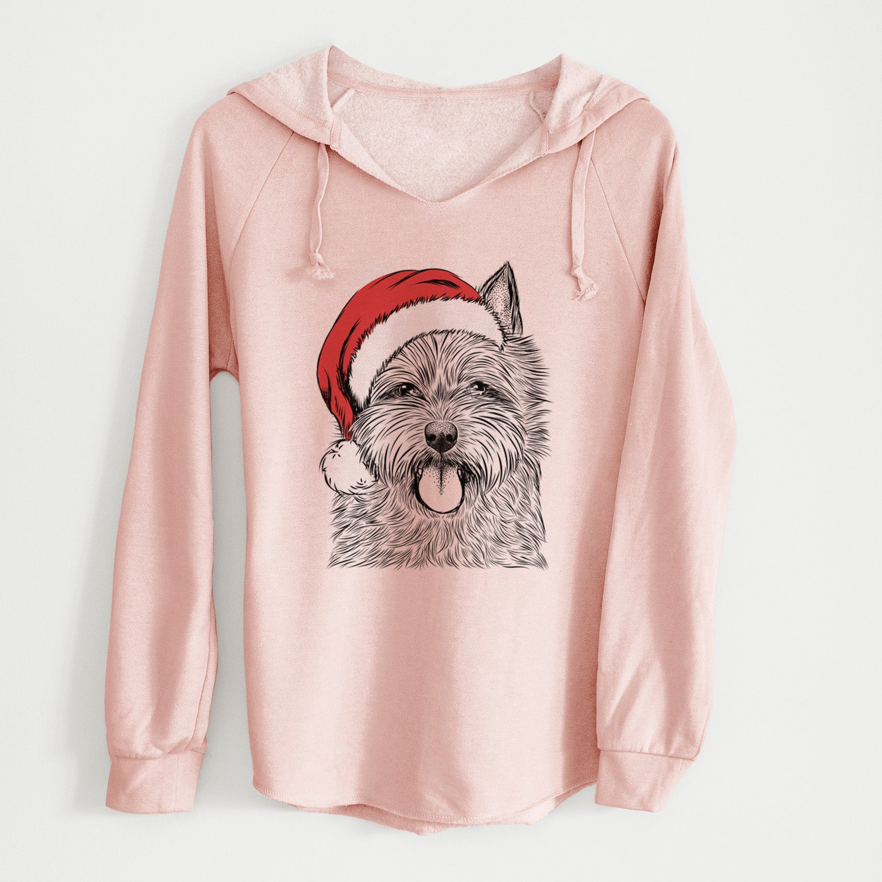 Santa Alfie the Norwich Terrier - Cali Wave Hooded Sweatshirt