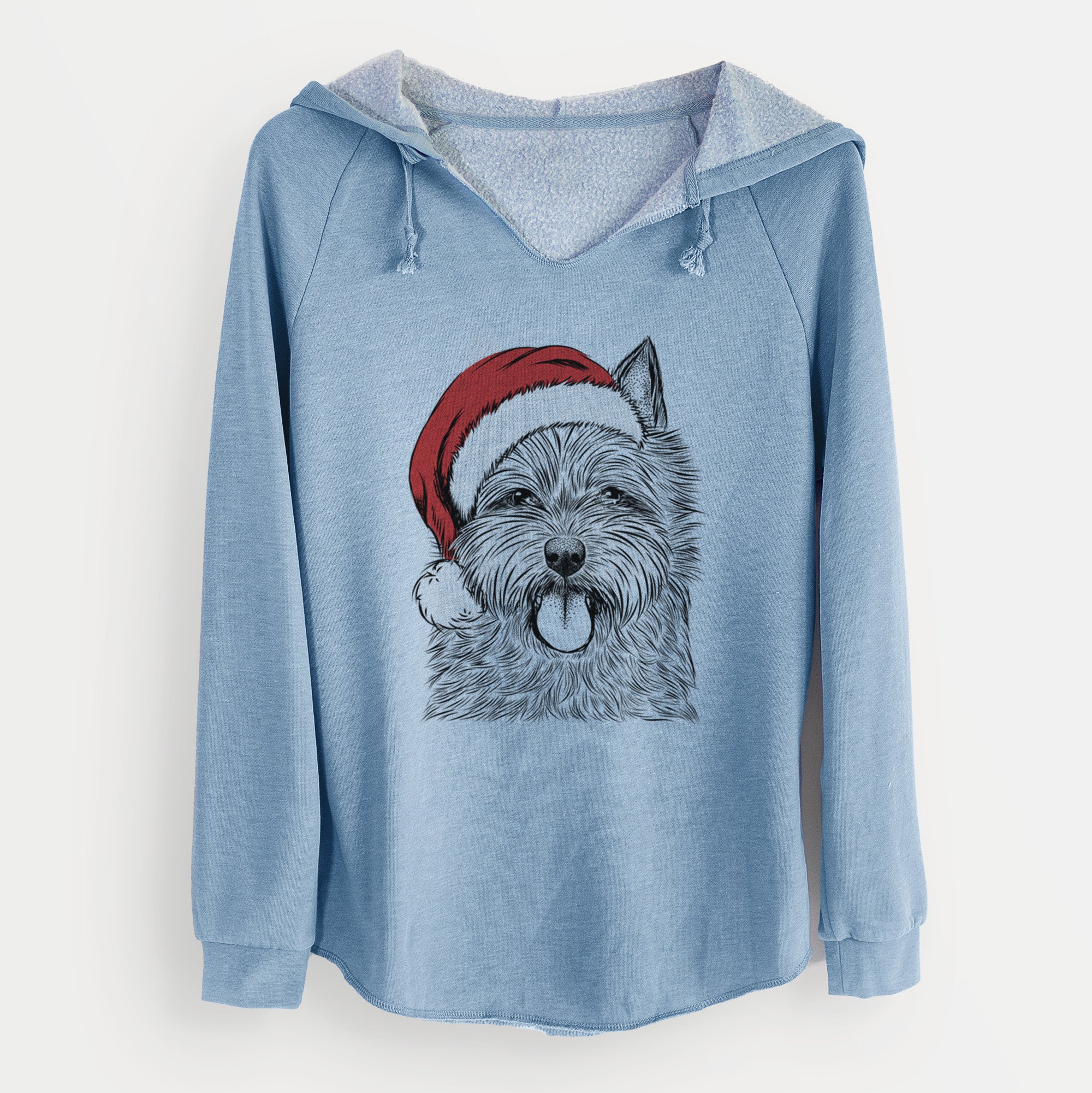 Santa Alfie the Norwich Terrier - Cali Wave Hooded Sweatshirt