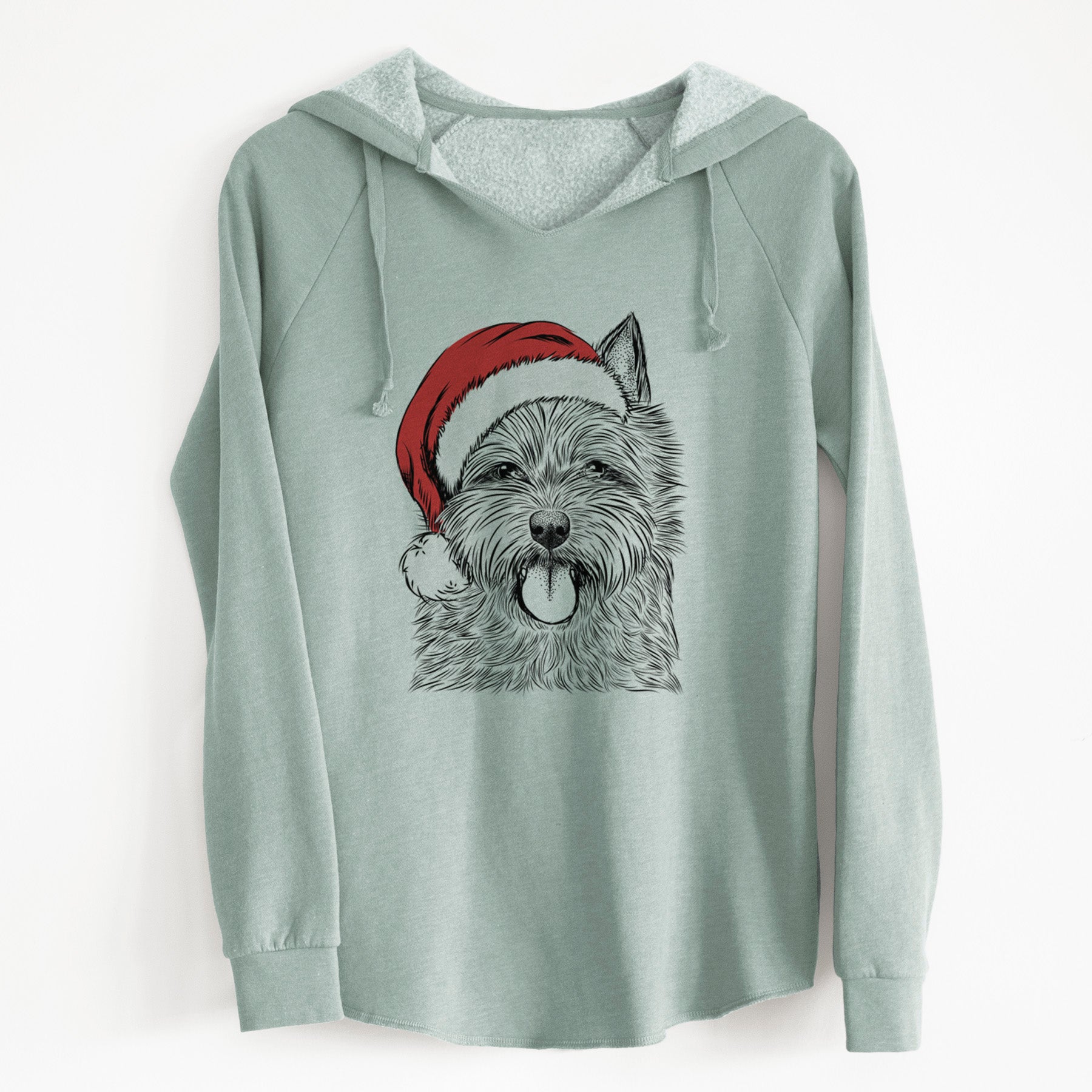 Santa Alfie the Norwich Terrier - Cali Wave Hooded Sweatshirt