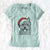 Santa Alfie the Norwich Terrier - Women's V-neck Shirt