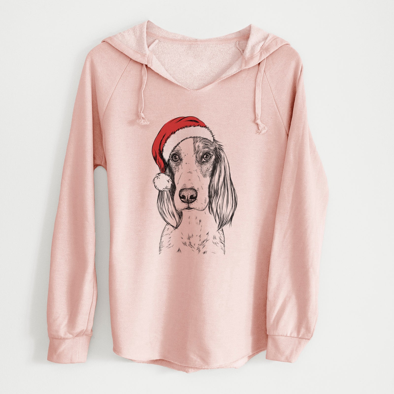 Santa Aline the Irish Red and White Setter - Cali Wave Hooded Sweatshirt