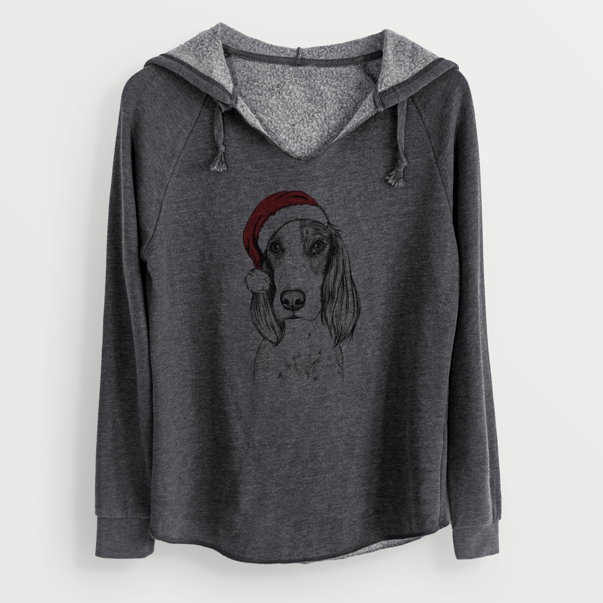 Santa Aline the Irish Red and White Setter - Cali Wave Hooded Sweatshirt