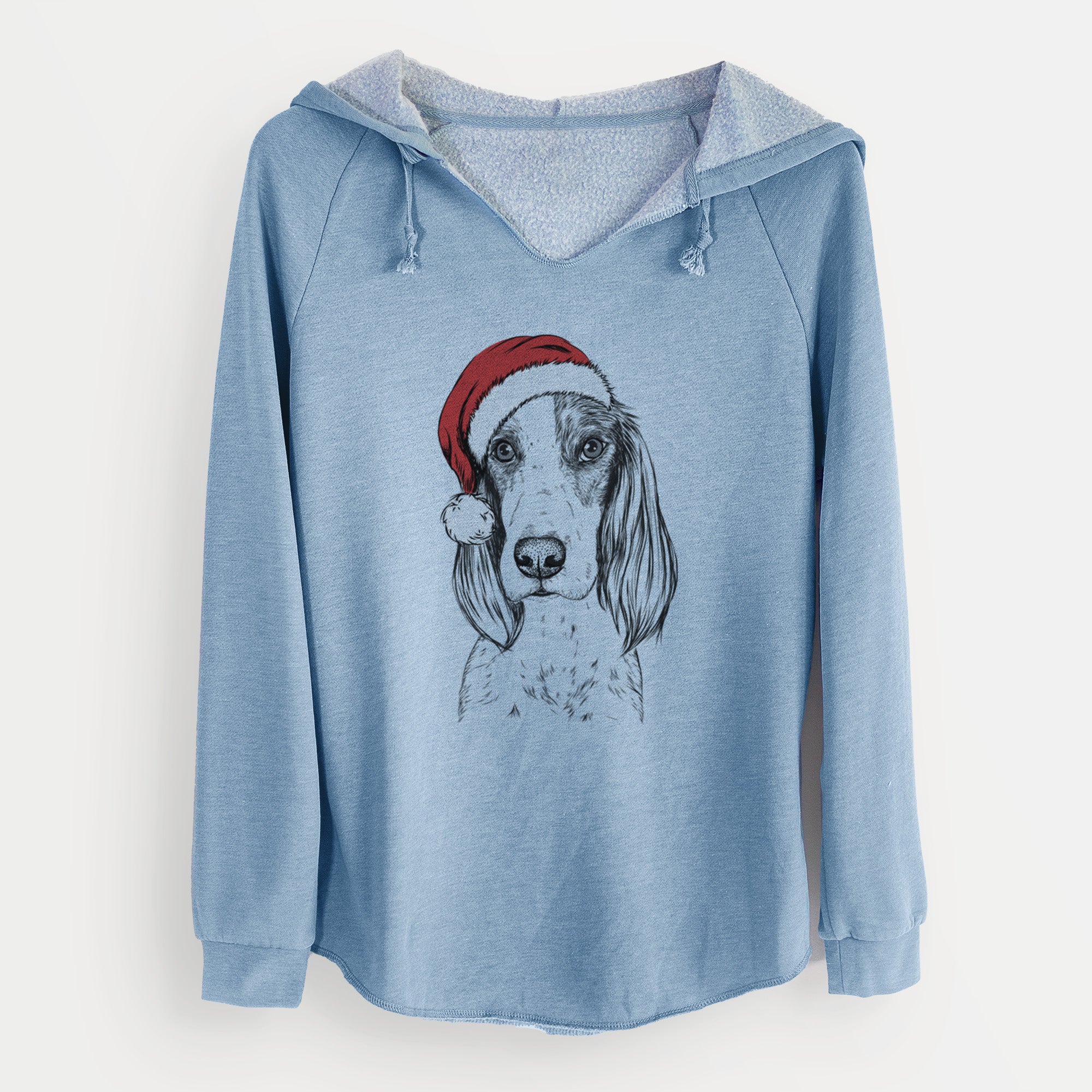 Santa Aline the Irish Red and White Setter - Cali Wave Hooded Sweatshirt