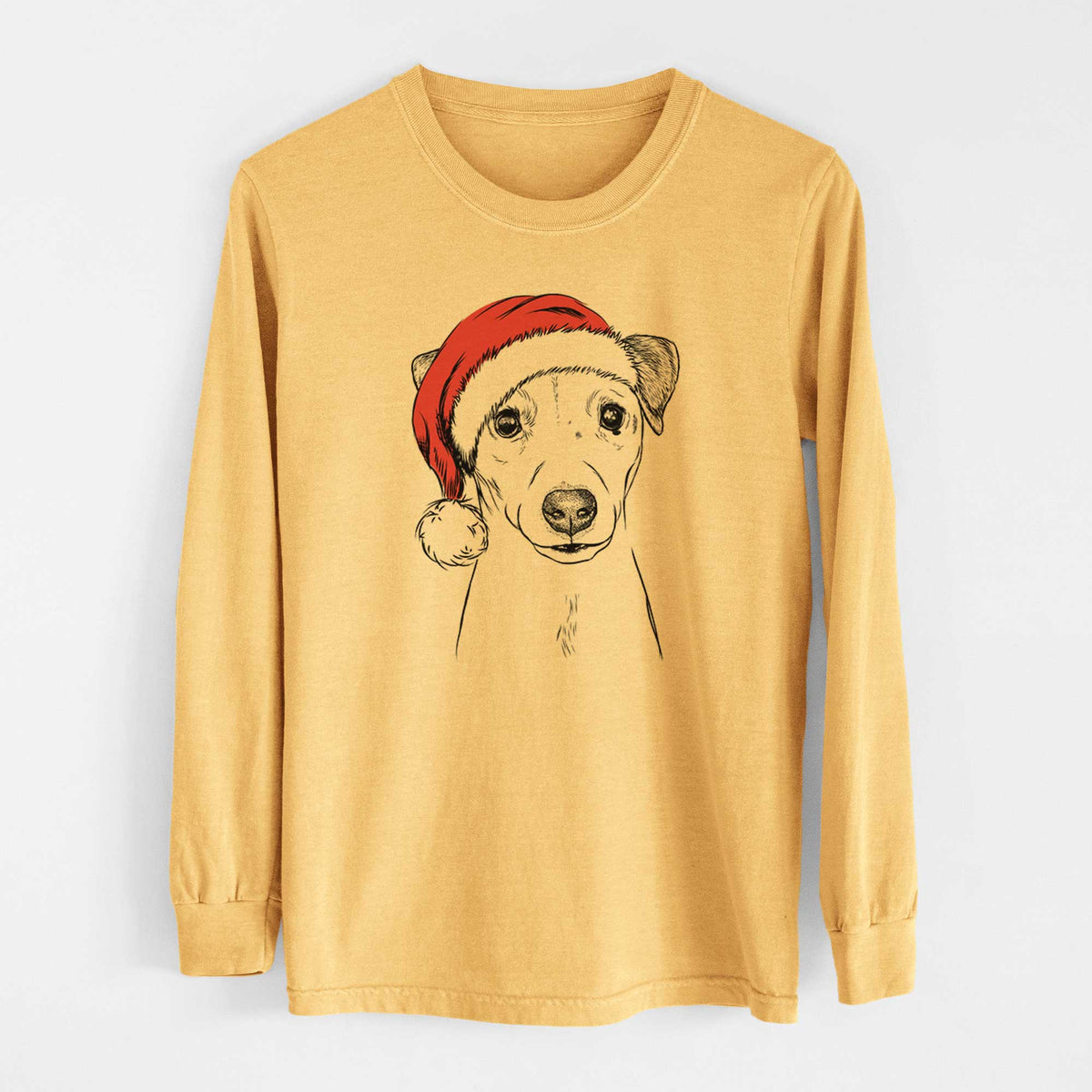 Santa Ally the Jack Russell Terrier - Heavyweight 100% Cotton Long Sleeve