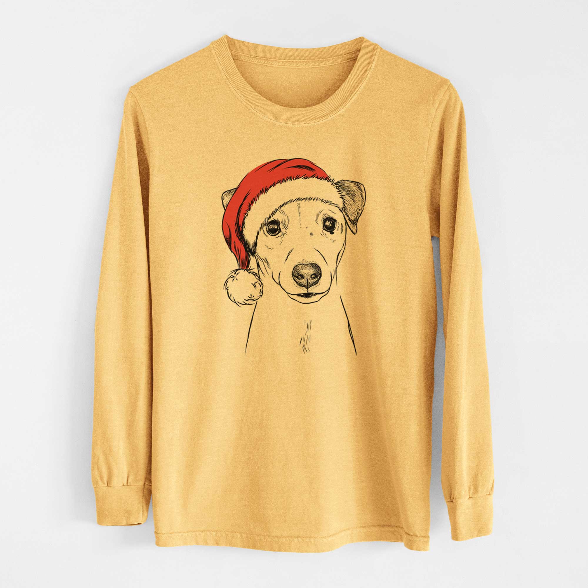 Santa Ally the Jack Russell Terrier - Heavyweight 100% Cotton Long Sleeve