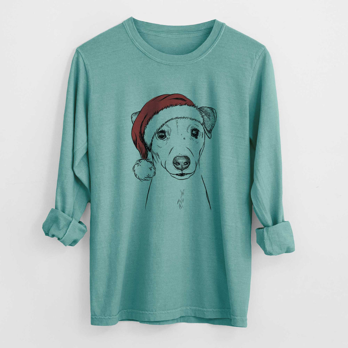 Santa Ally the Jack Russell Terrier - Heavyweight 100% Cotton Long Sleeve