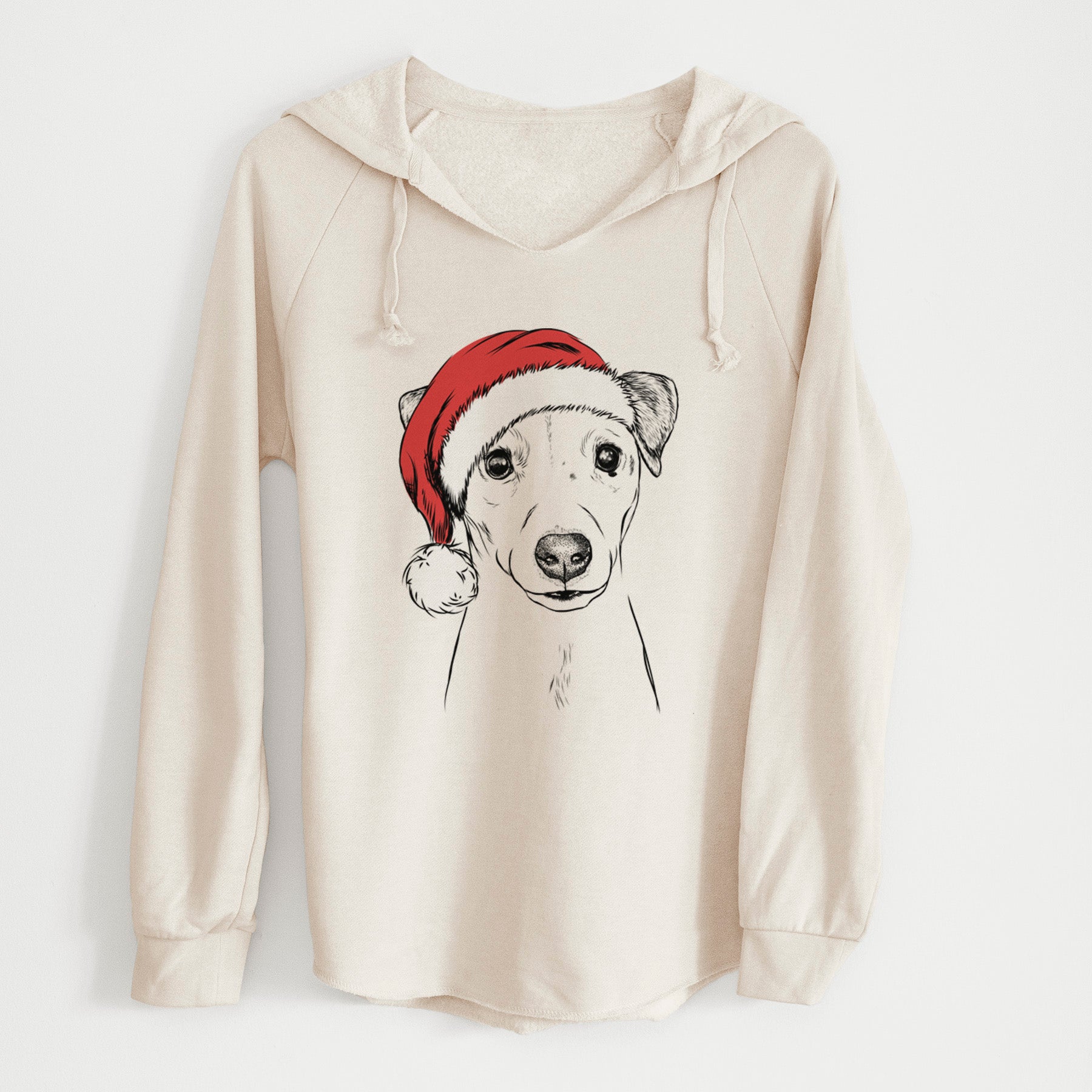 Santa Ally the Jack Russell Terrier - Cali Wave Hooded Sweatshirt