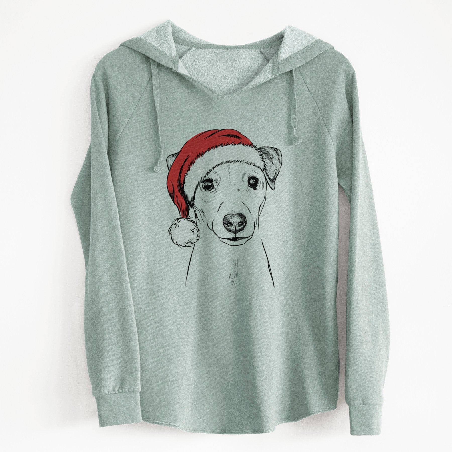 Santa Ally the Jack Russell Terrier - Cali Wave Hooded Sweatshirt