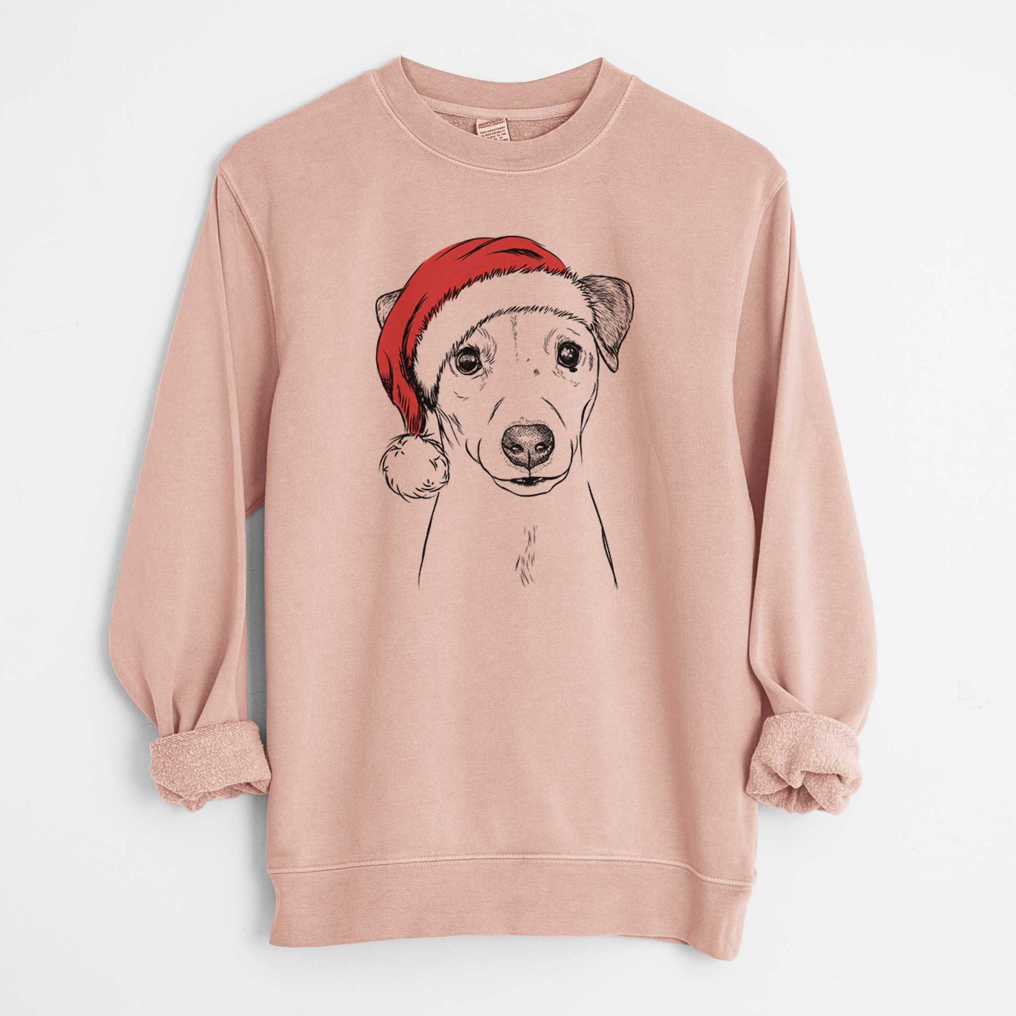 Santa Ally the Jack Russell Terrier - Unisex Pigment Dyed Crew Sweatshirt