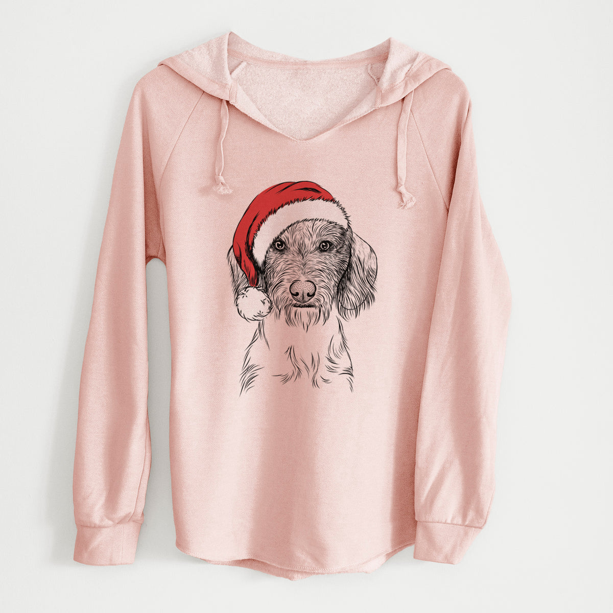 Santa Almond the Wirehaired Dachshund - Cali Wave Hooded Sweatshirt