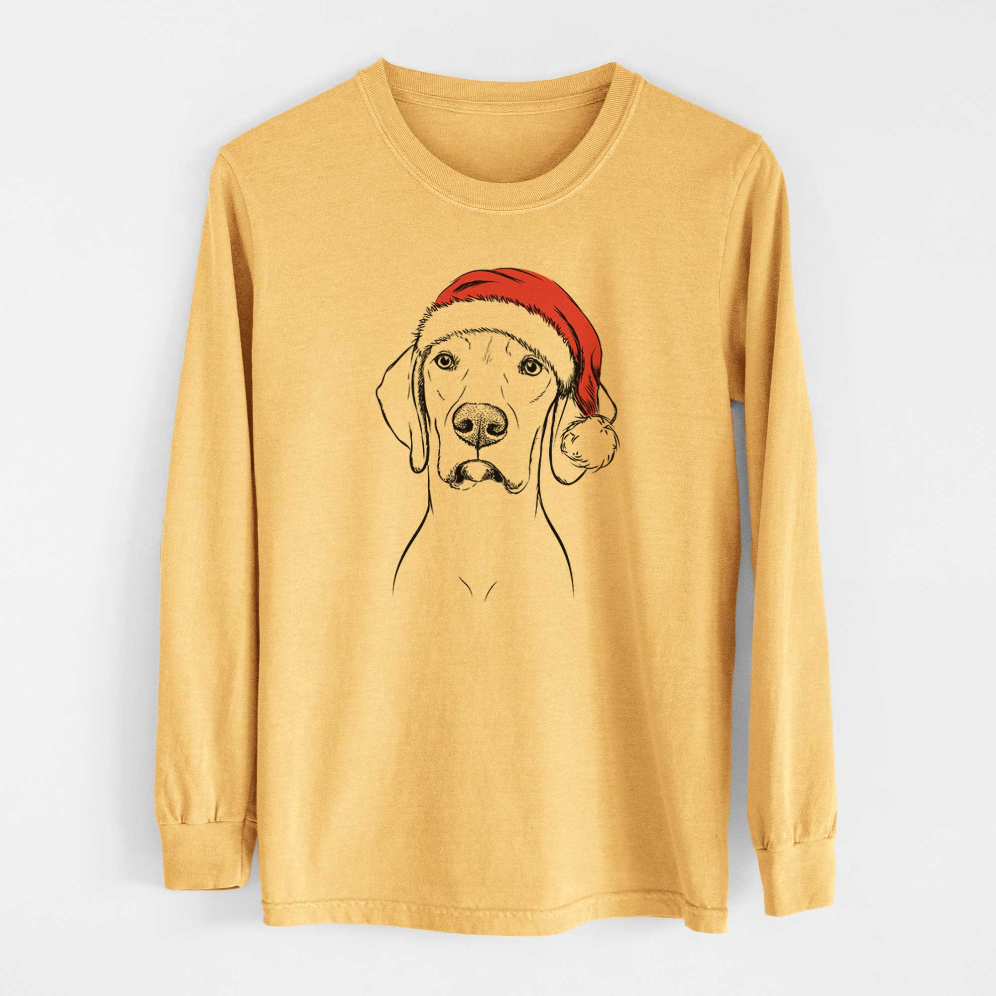 Santa Almond the Vizmaraner - Heavyweight 100% Cotton Long Sleeve