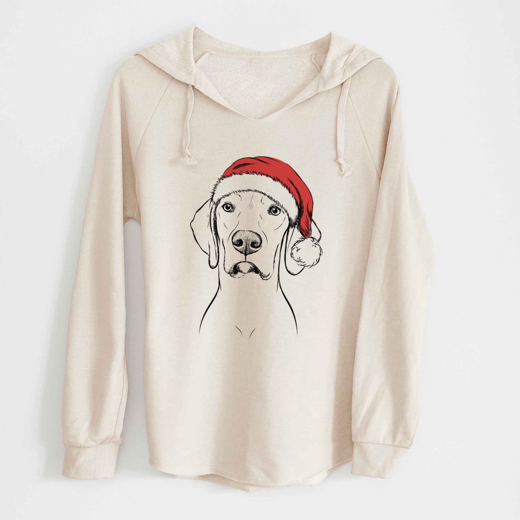 Santa Almond the Vizmaraner - Cali Wave Hooded Sweatshirt