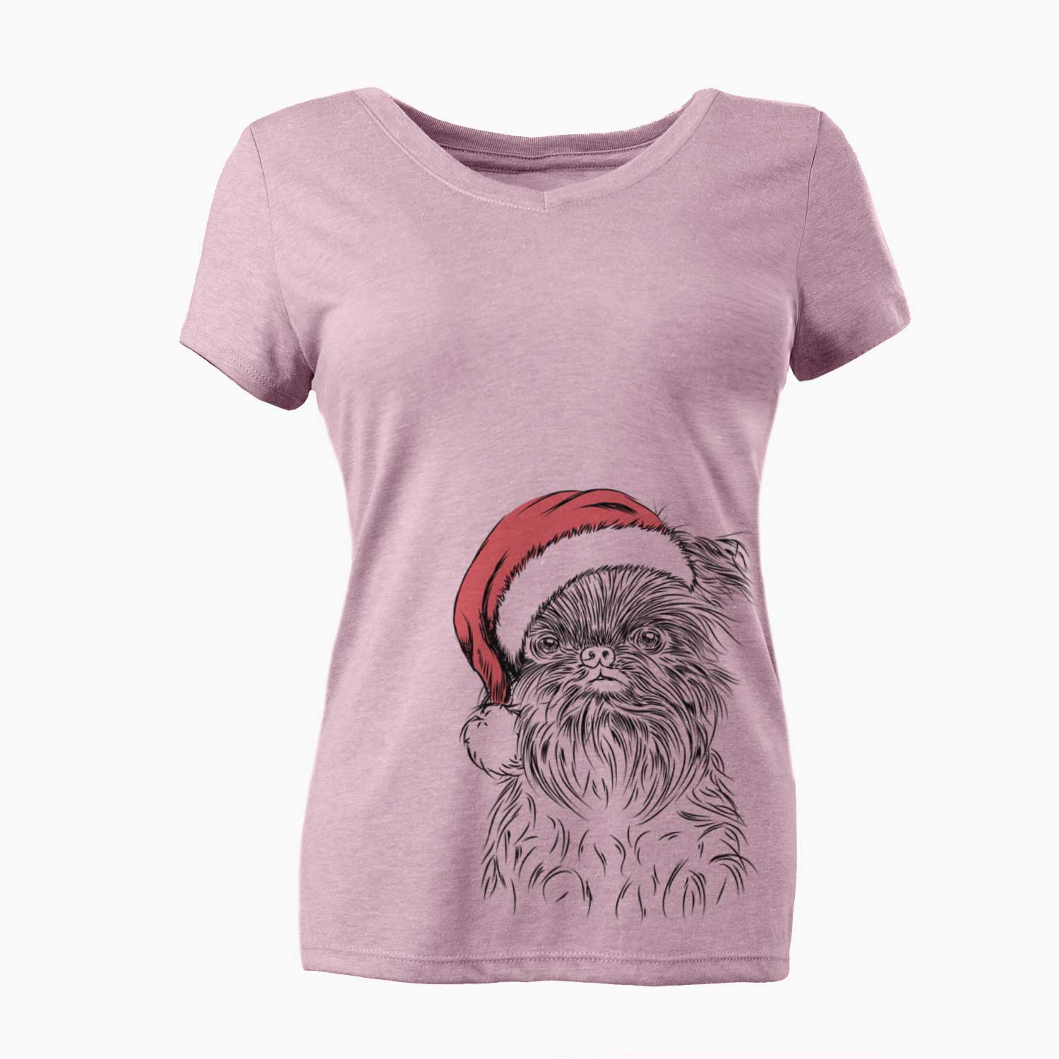 Santa Alo the Brussels Griffon - Women's V-neck Shirt