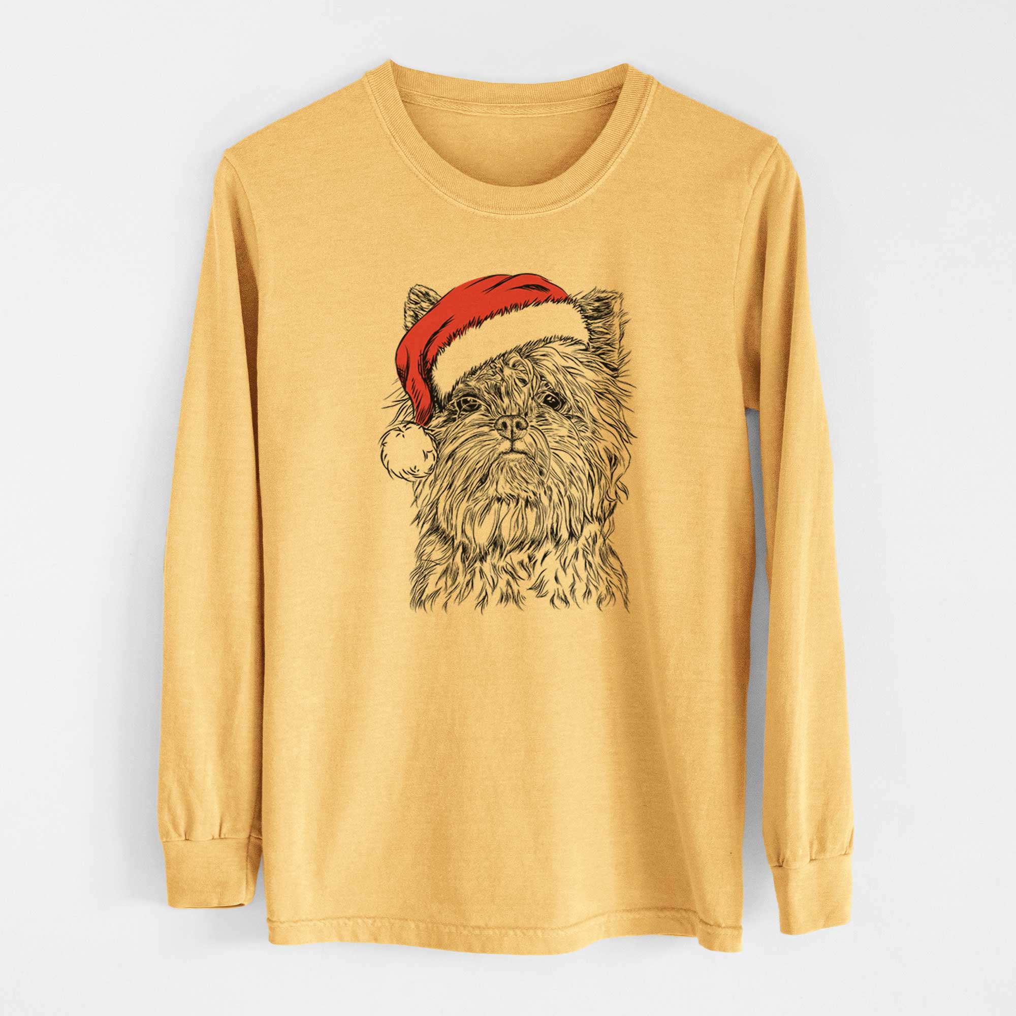 Santa Alvin the Affenpinscher - Heavyweight 100% Cotton Long Sleeve